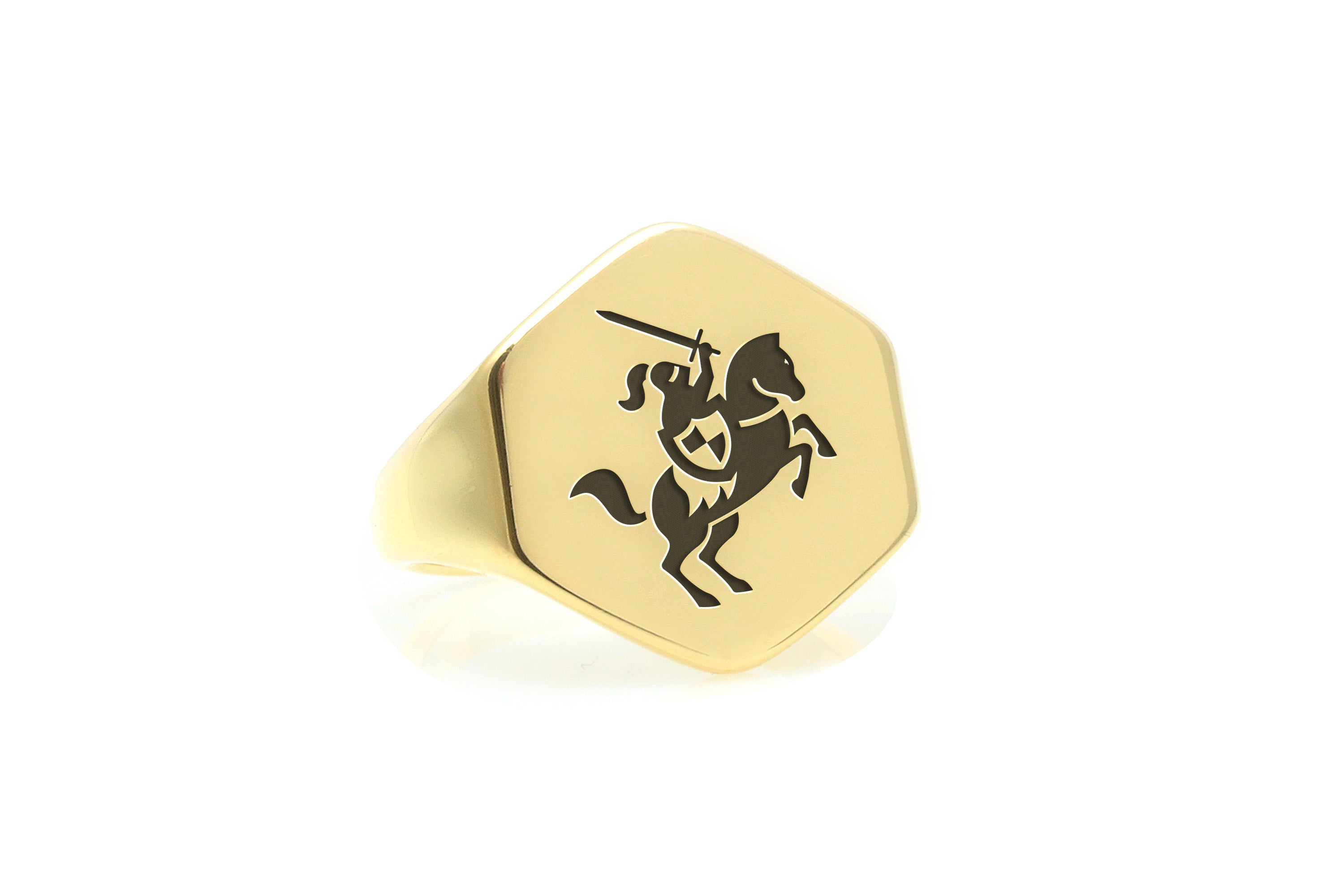 Gold Knight Signet Ring