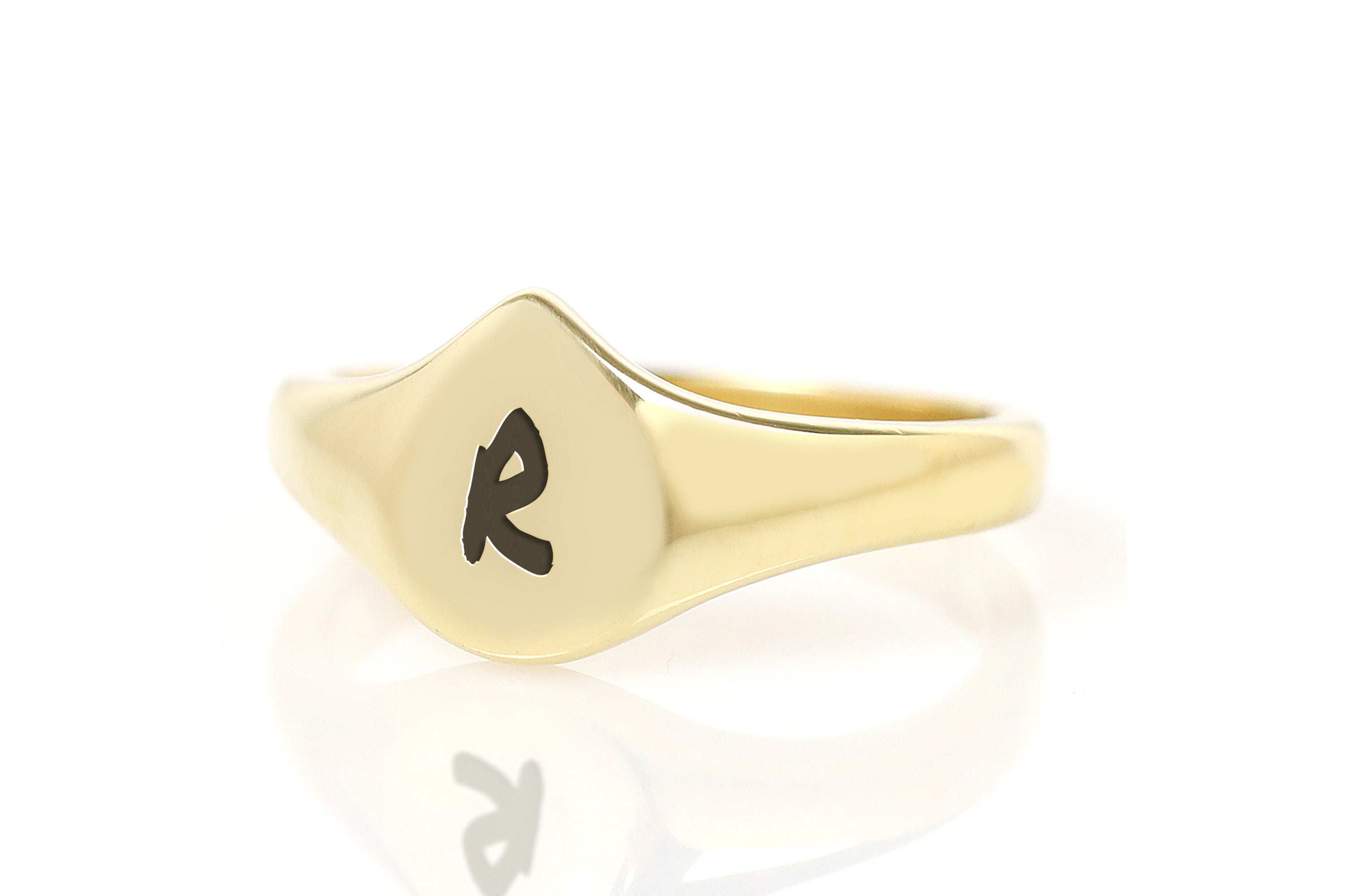 Engraved Letter Signet Ring