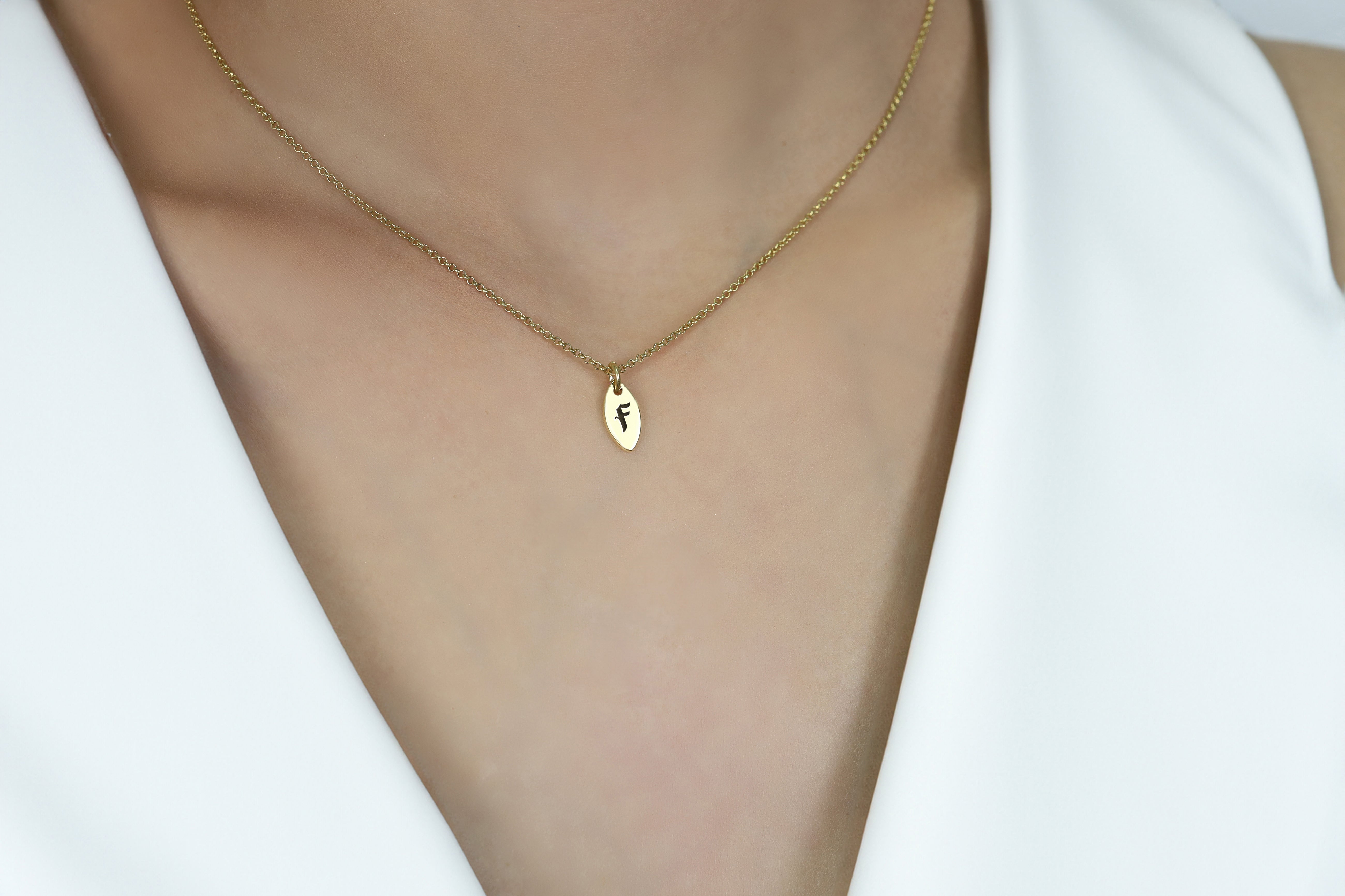 Gothic Gold Initial Necklace