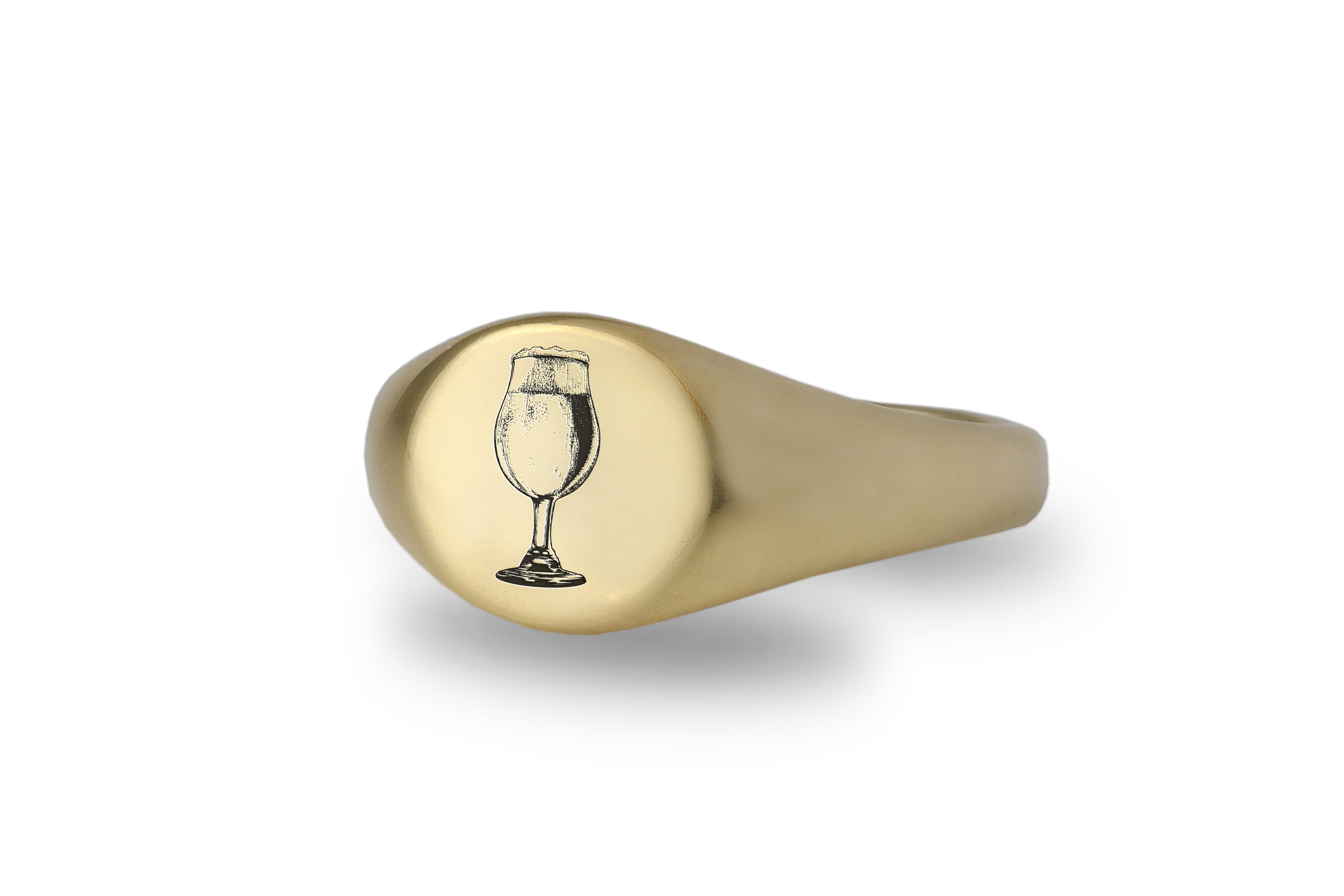 Custom Beer Gold Signet Ring