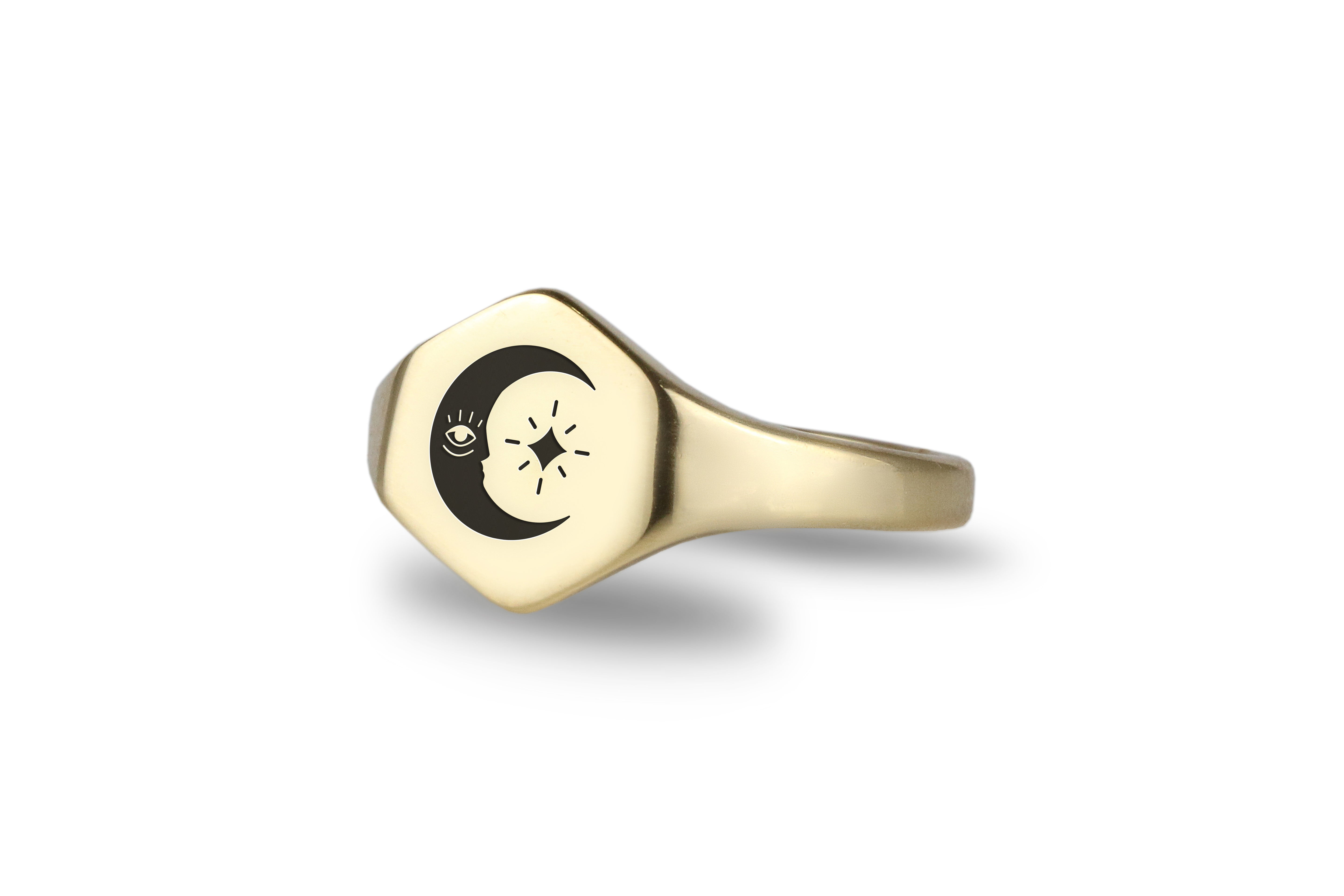 Cosmic Moon Gold Ring