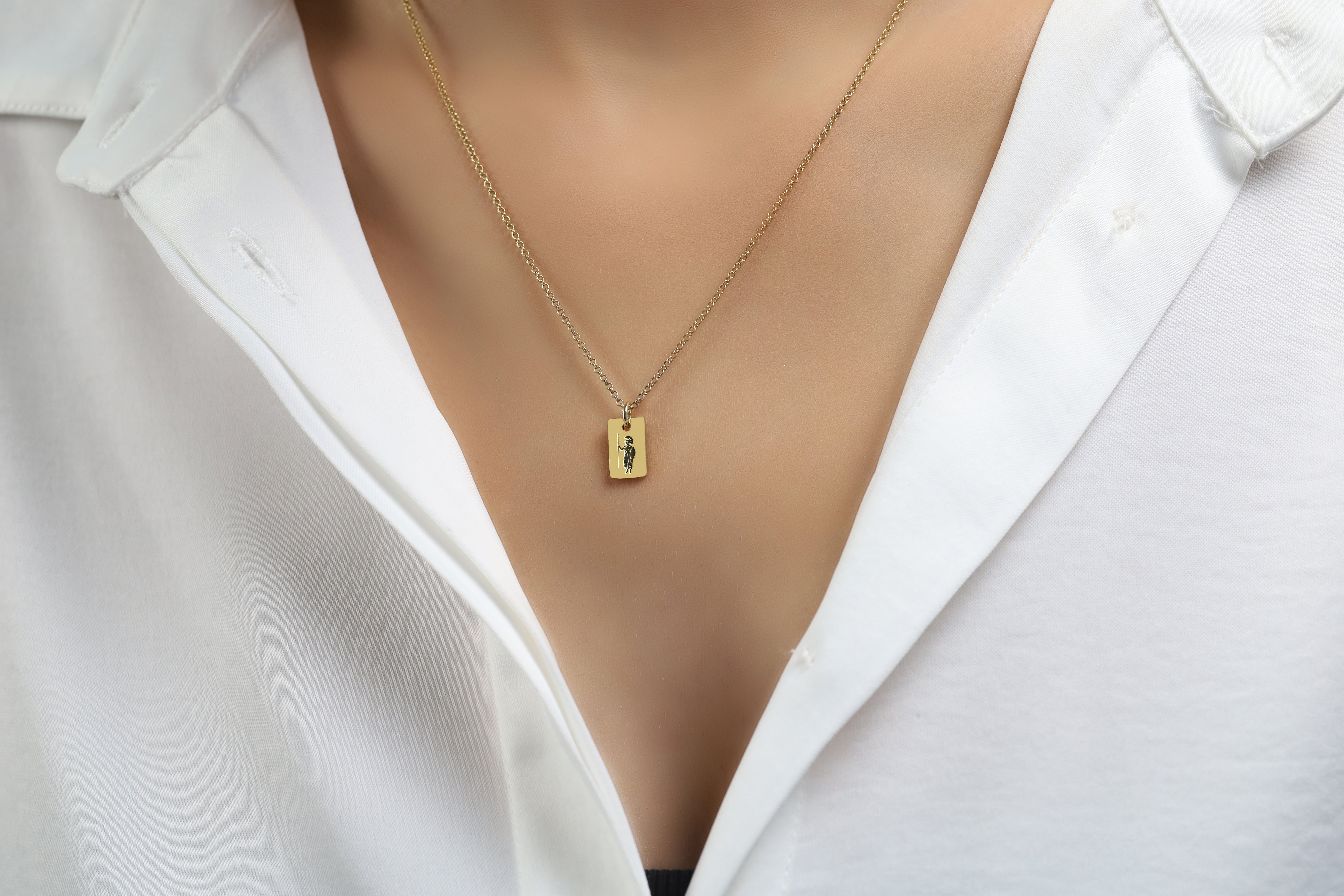 14k Gold Roman Warrior Necklace