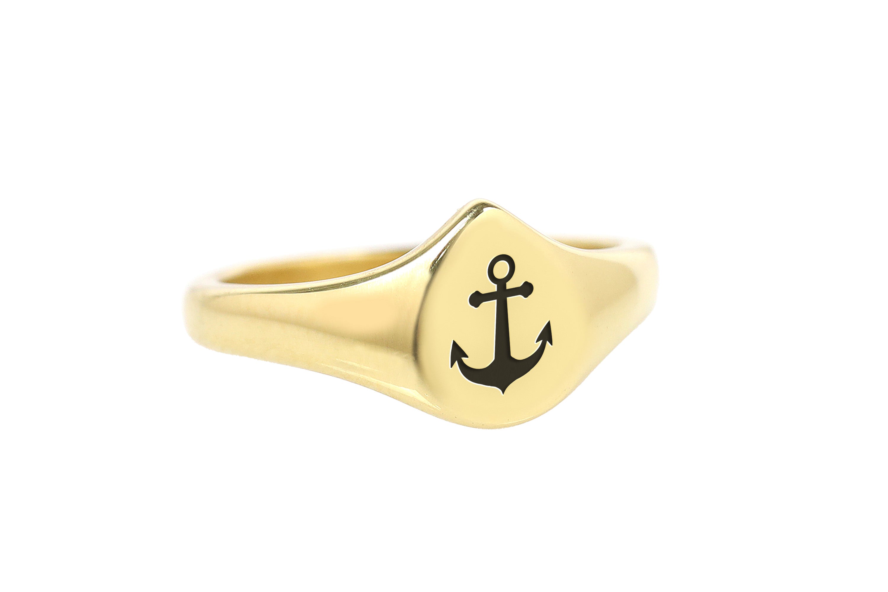 Custom Anchor Gold Ring
