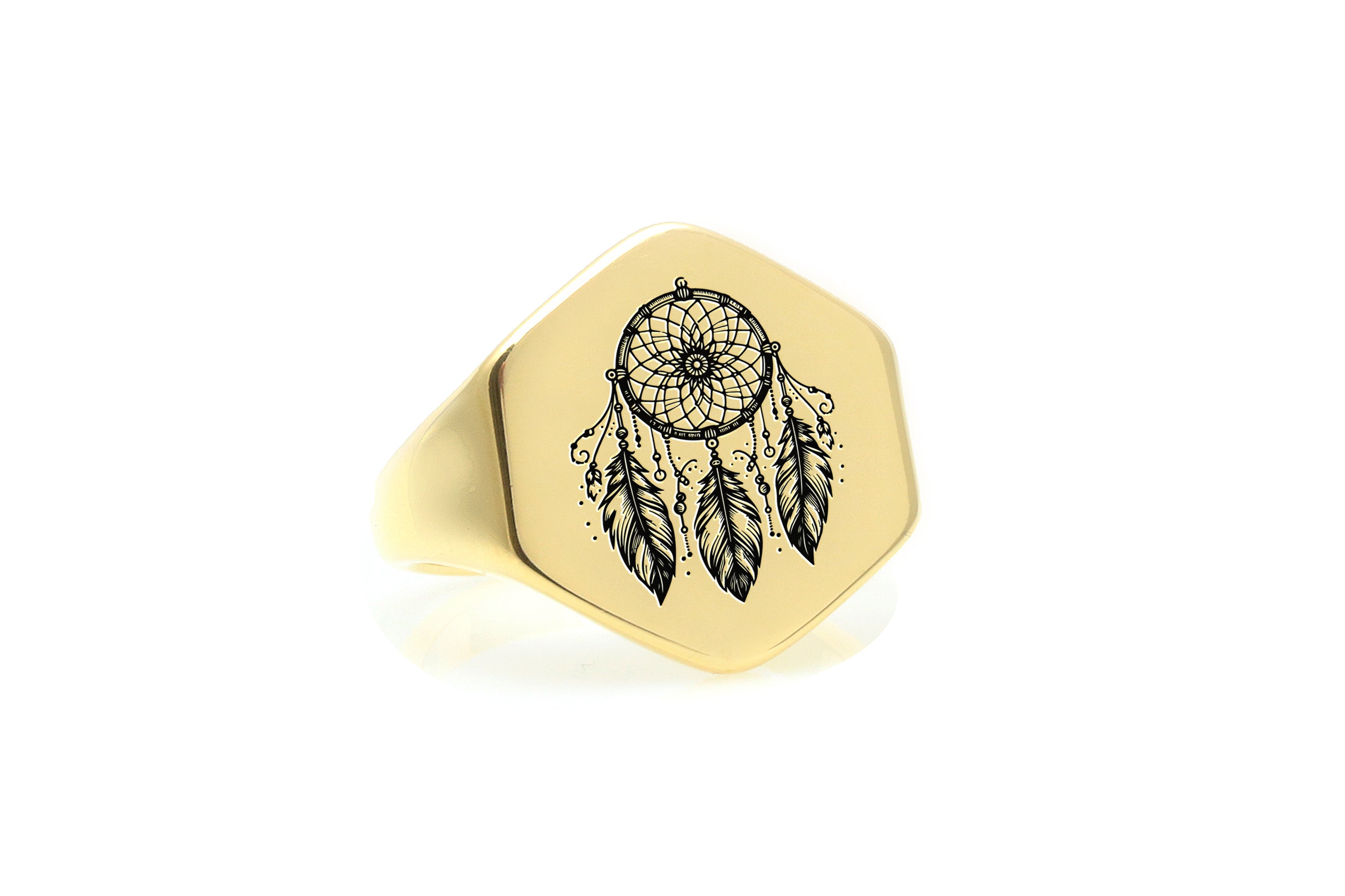 Dream Catcher Gold Signet Ring