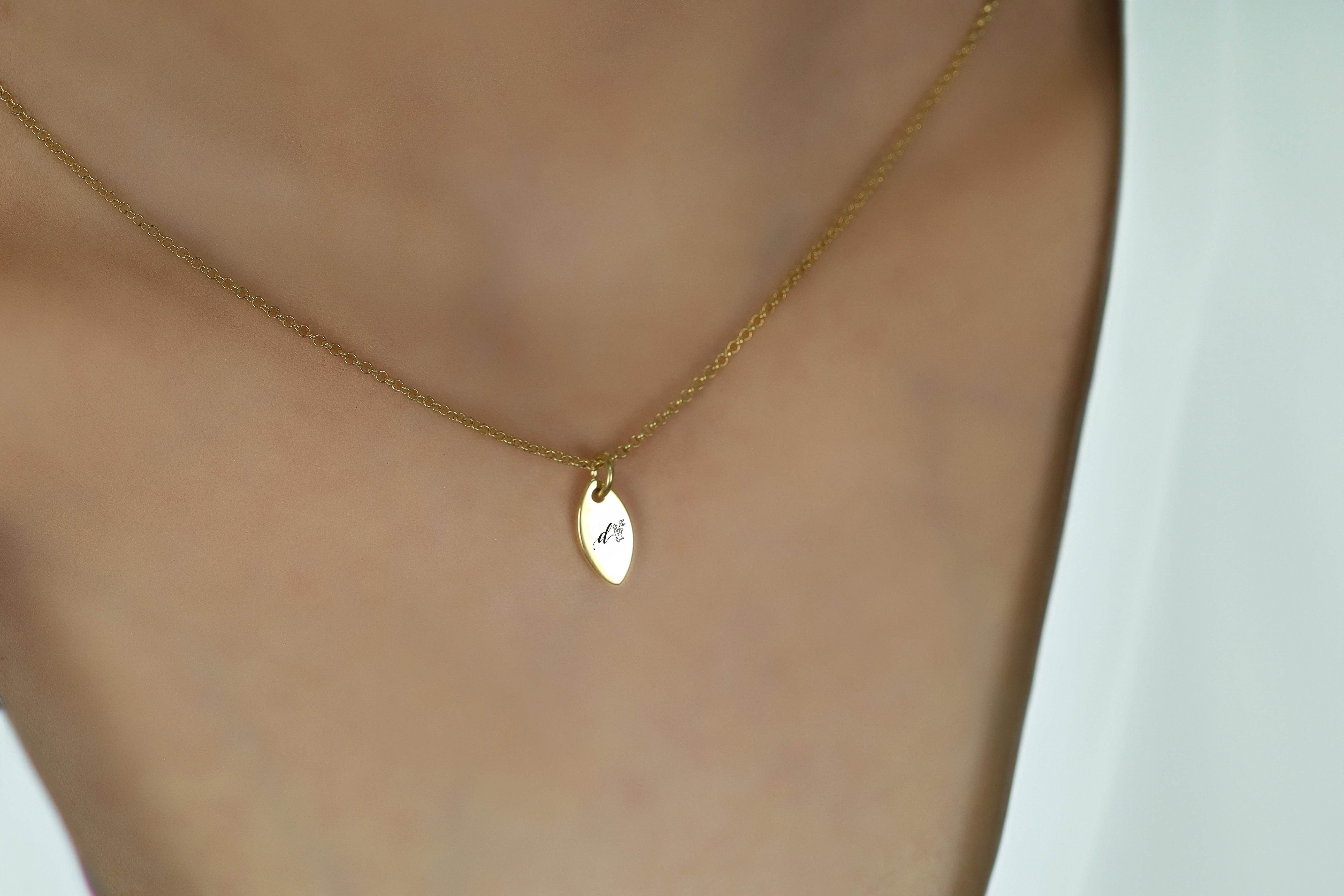 14k Gold Initial Necklace
