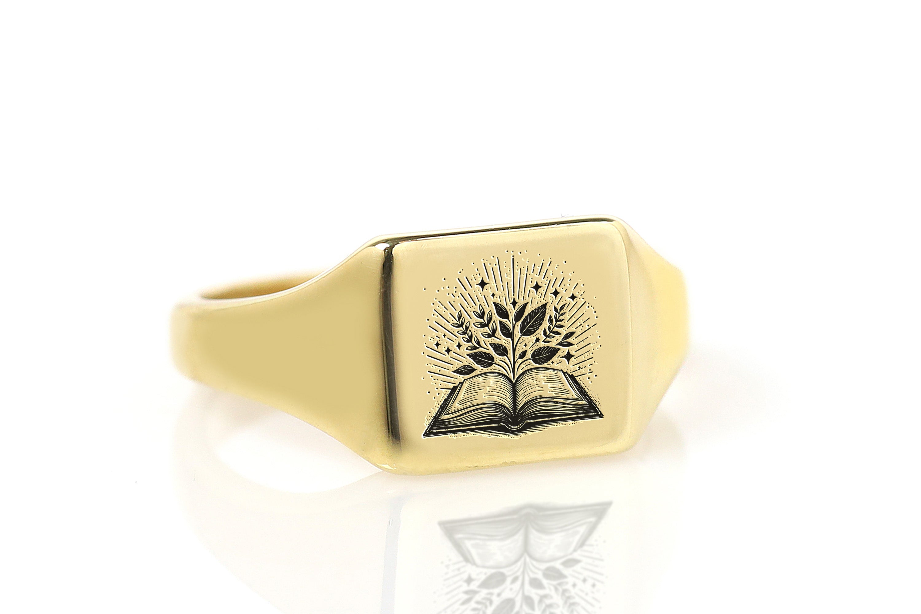 Engraved Magical Book Ring