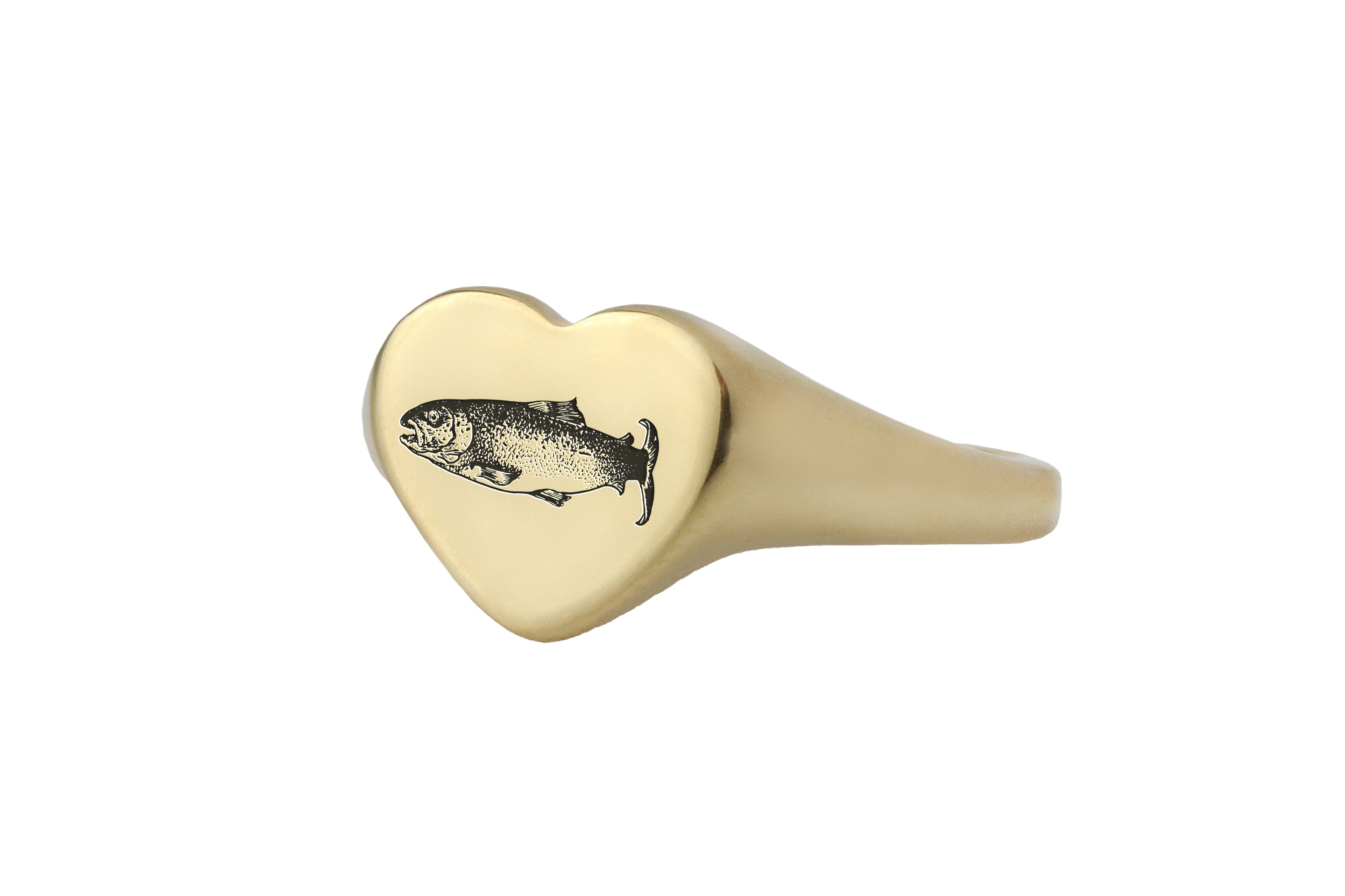 Salmon Fish Engraved Ring