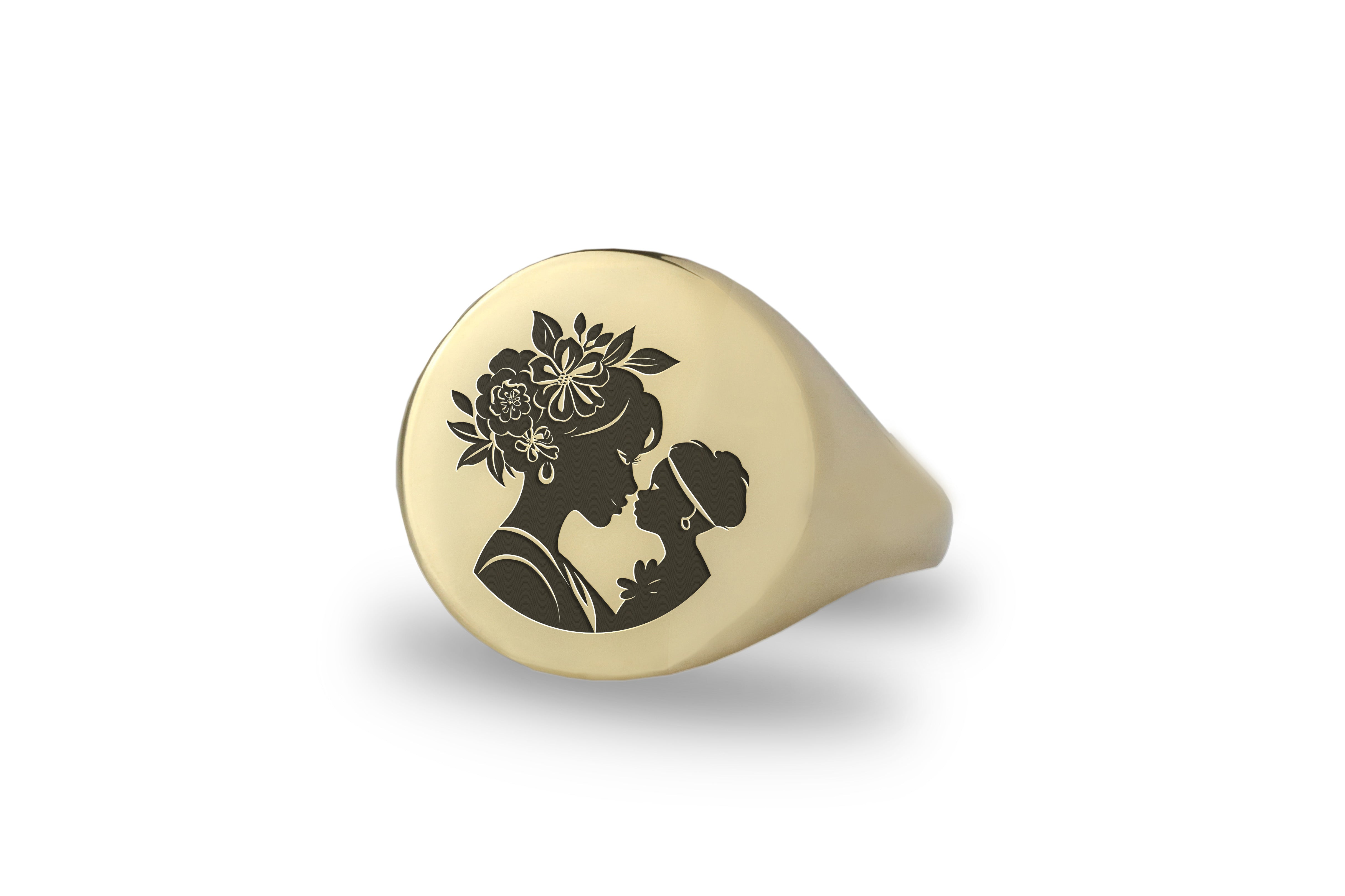 Mother and Daughter Engraved Ring