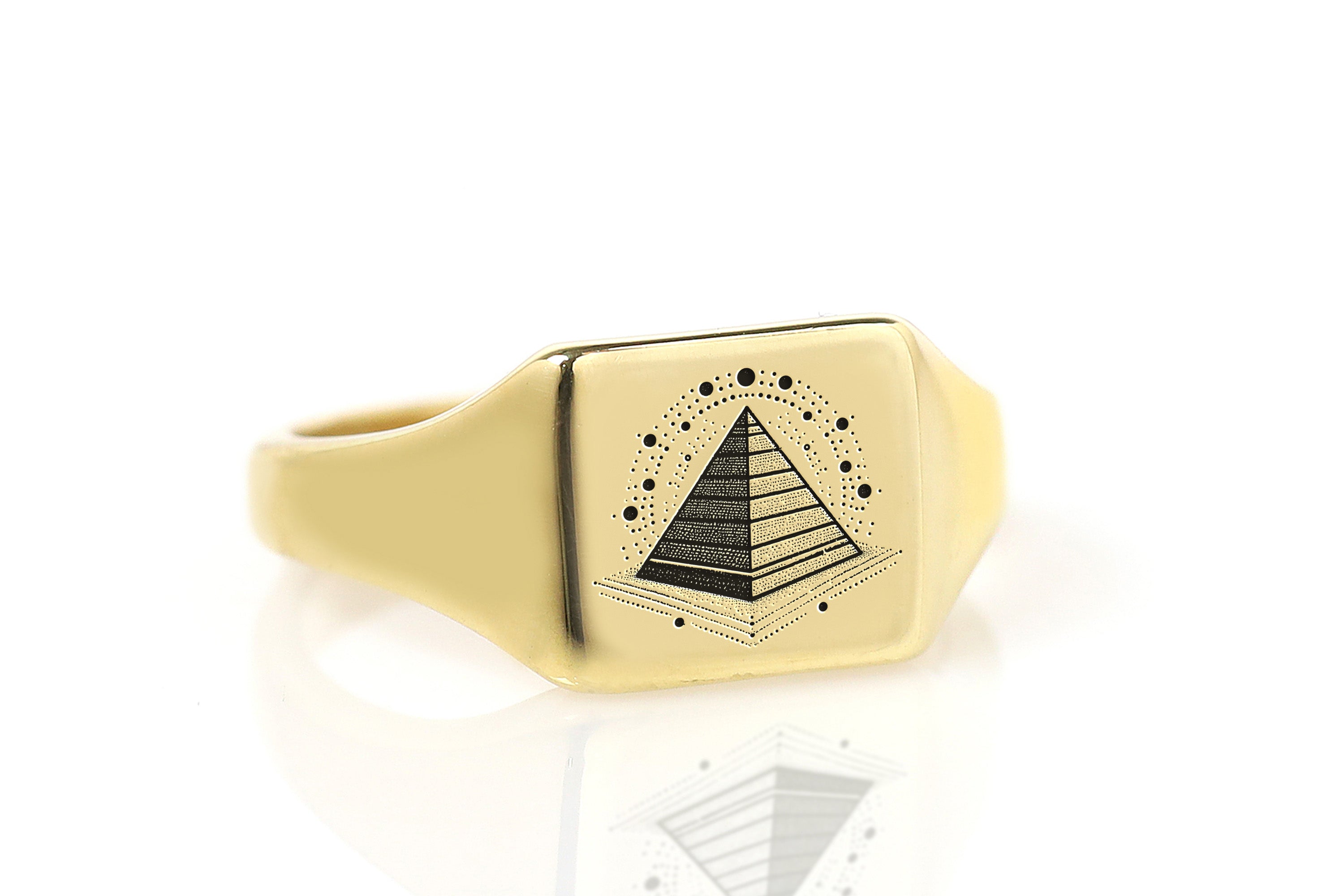 Engraved Pyramid Ring