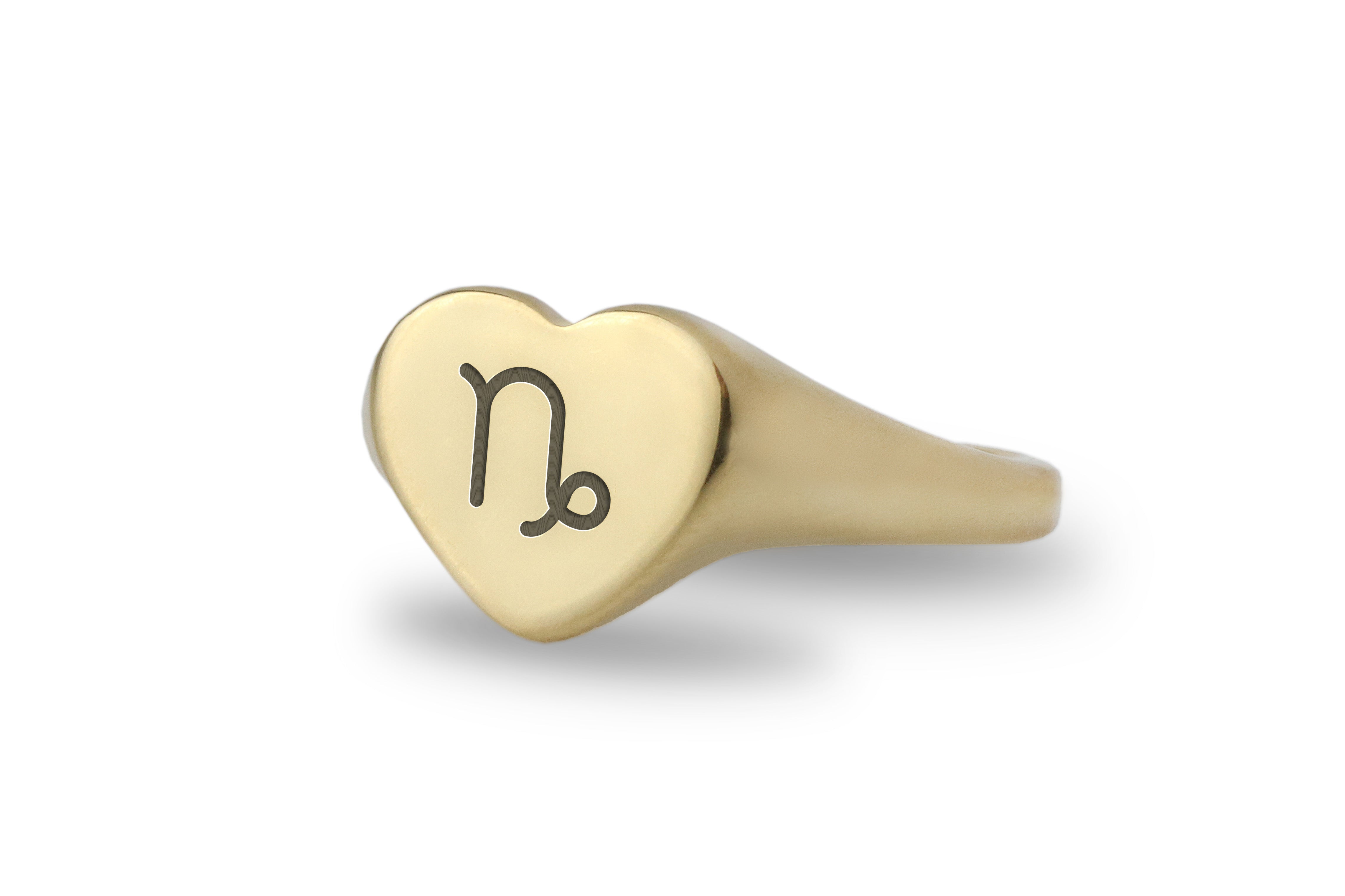 Engraved Capricornus Signet Ring