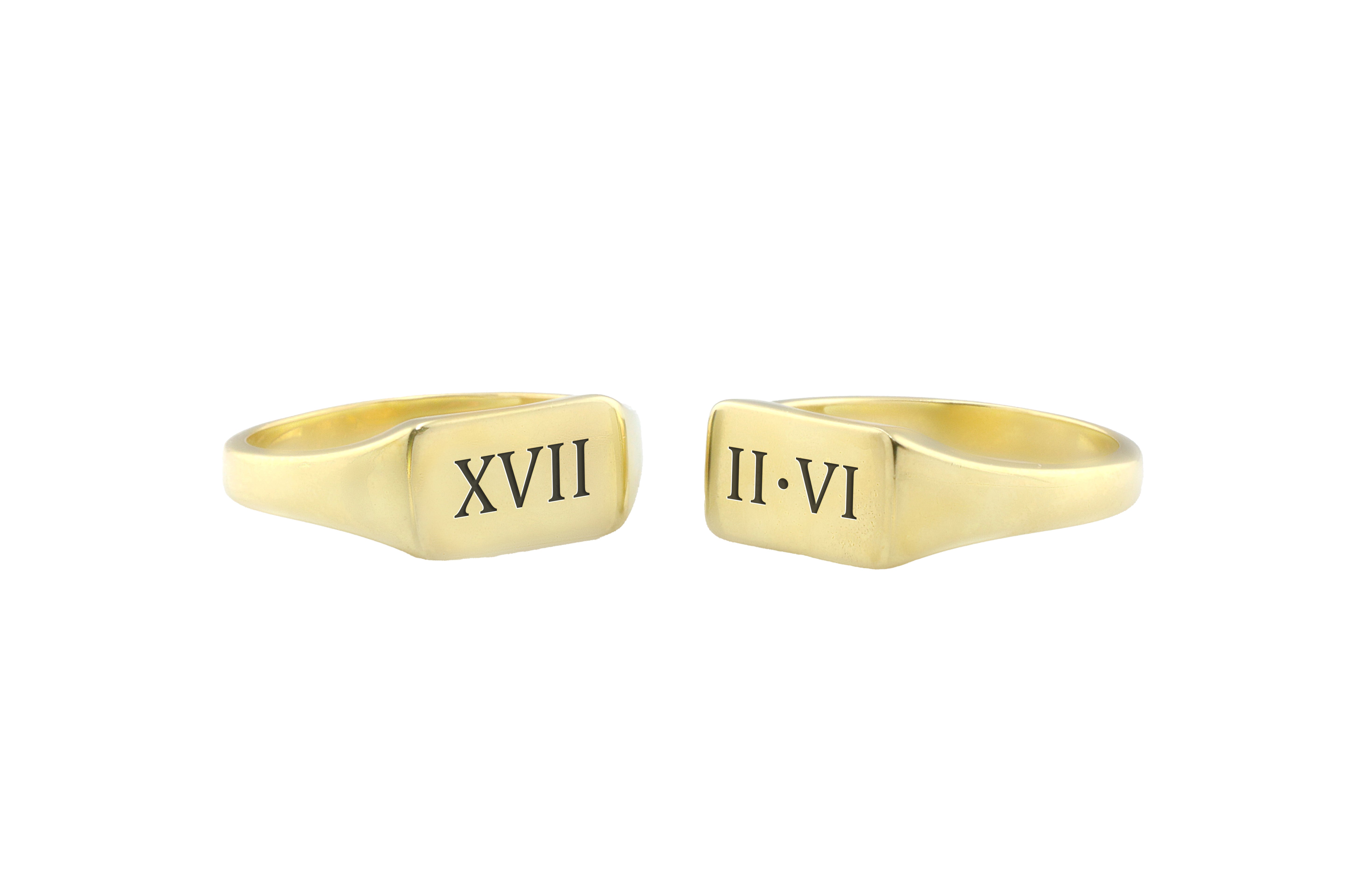 Custom Roman Numerals Ring