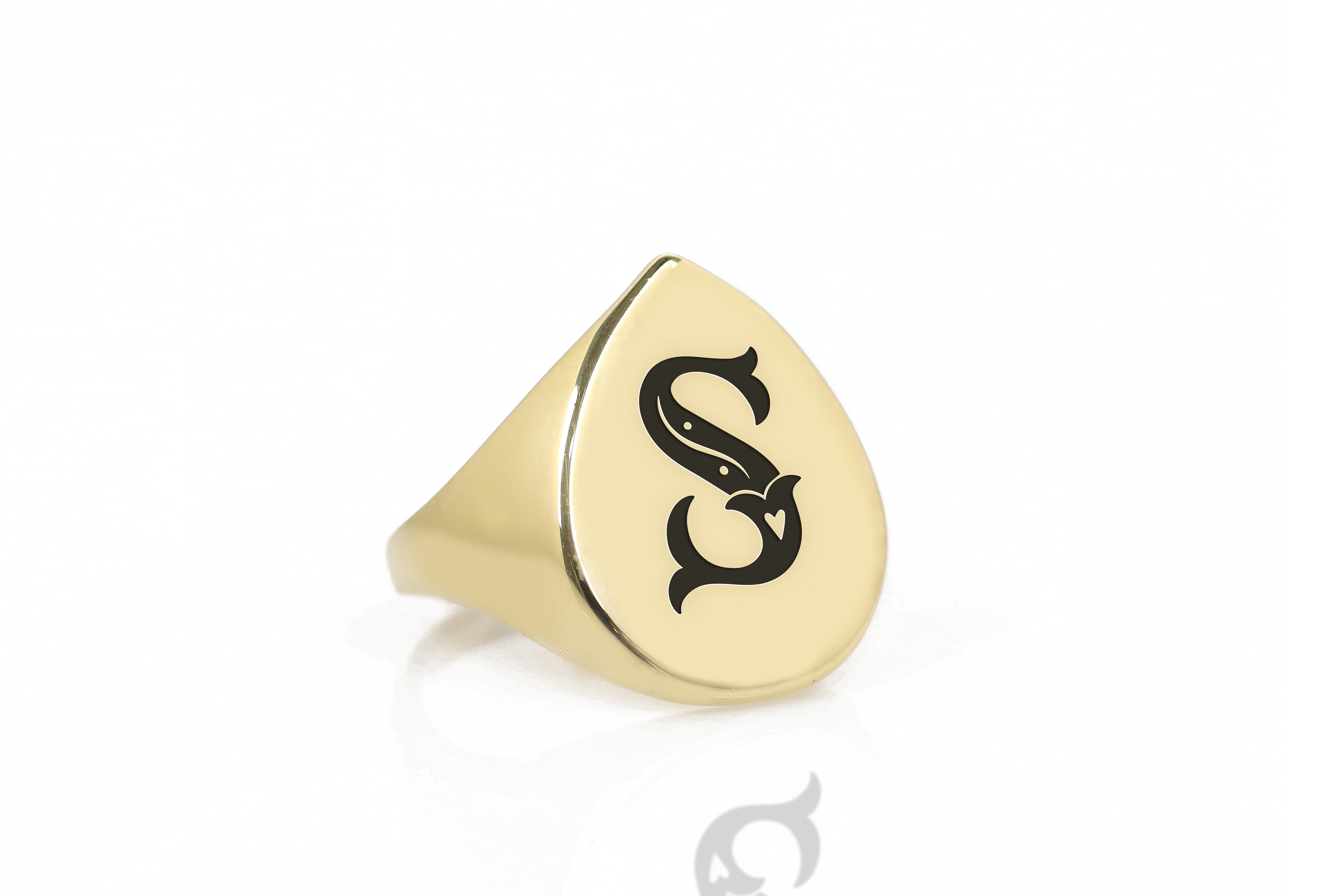 Poker Designed Letter Ring