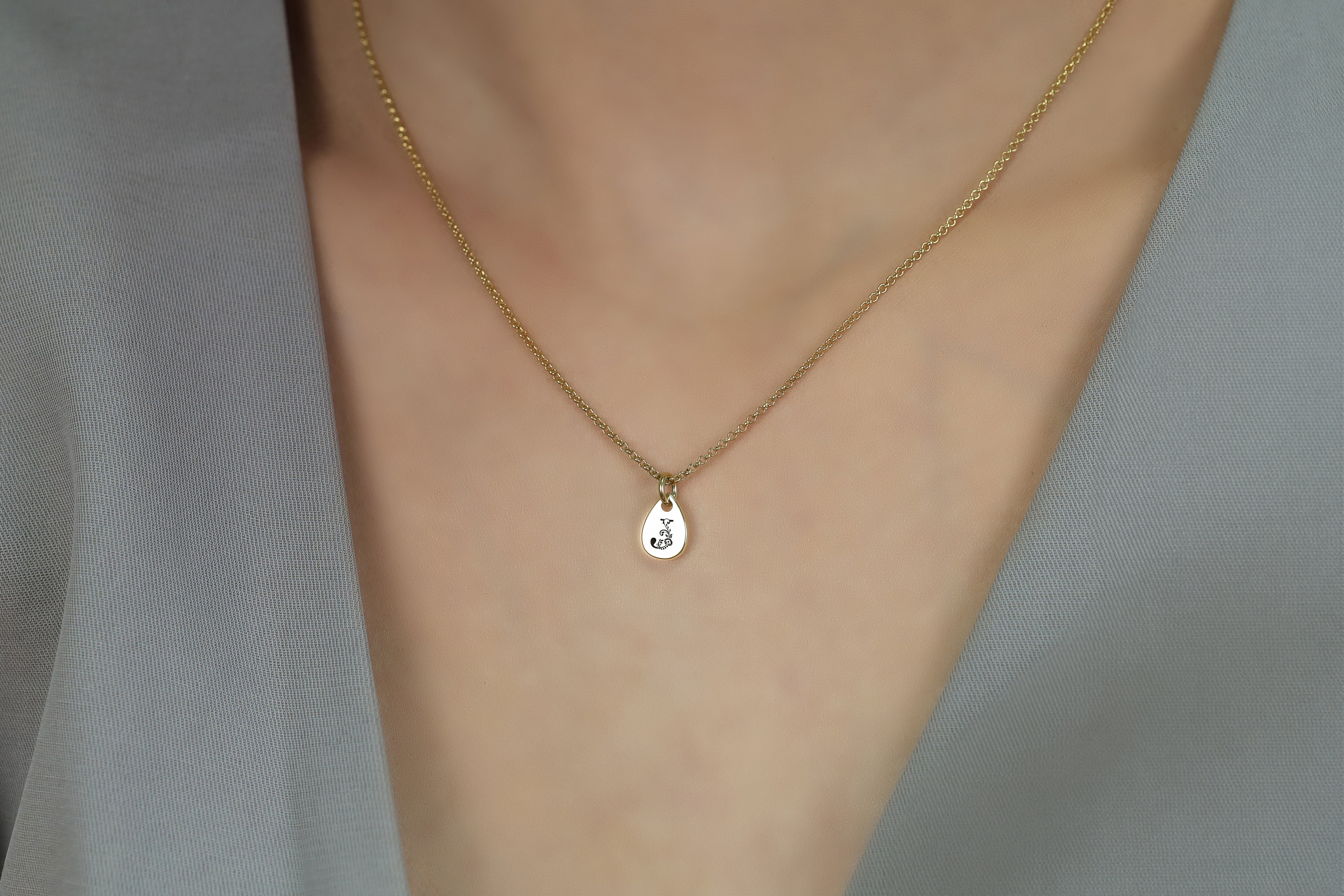 14k Gold Custom Letter Necklace