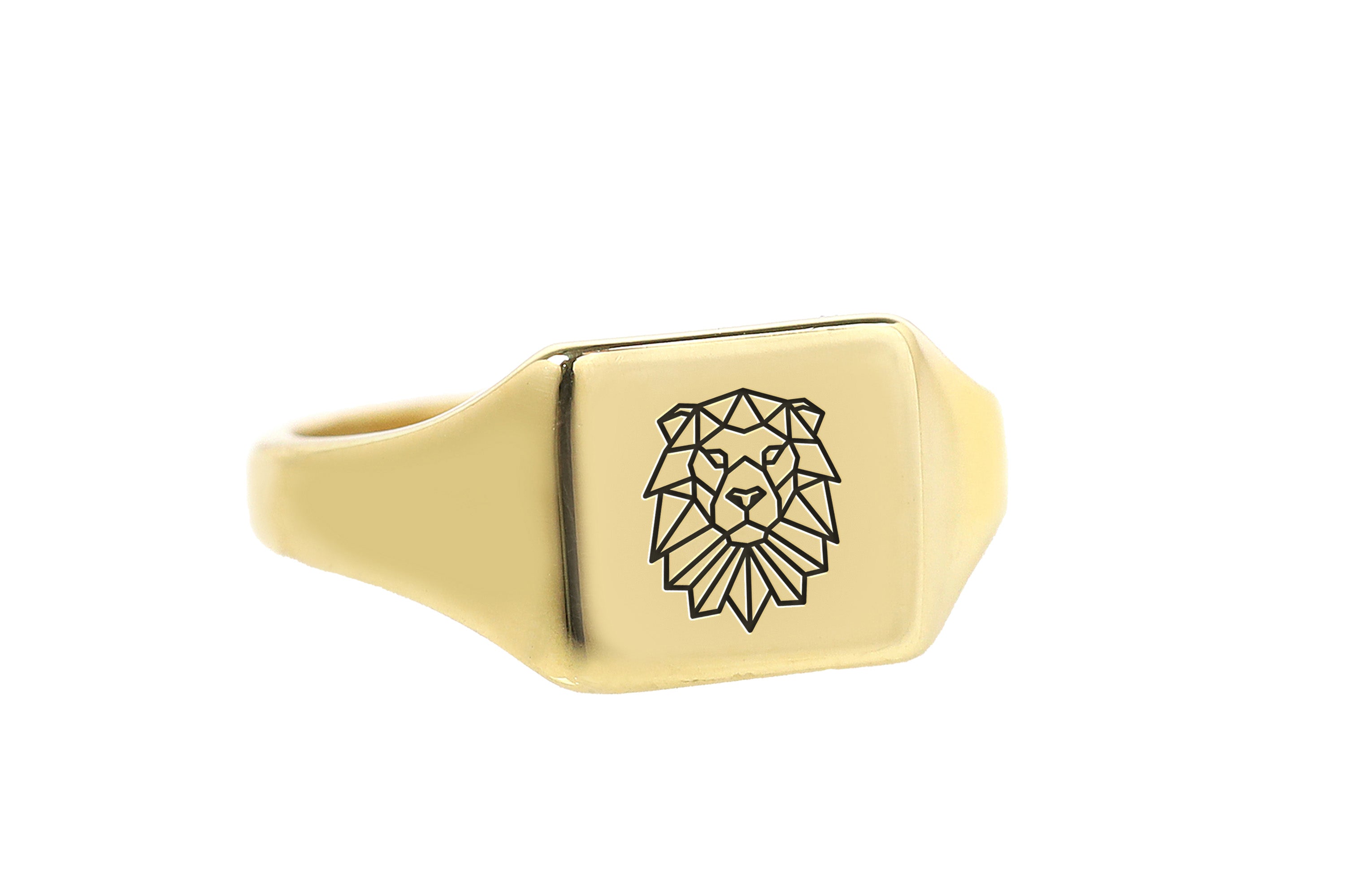 Gold Geometric Lion Ring