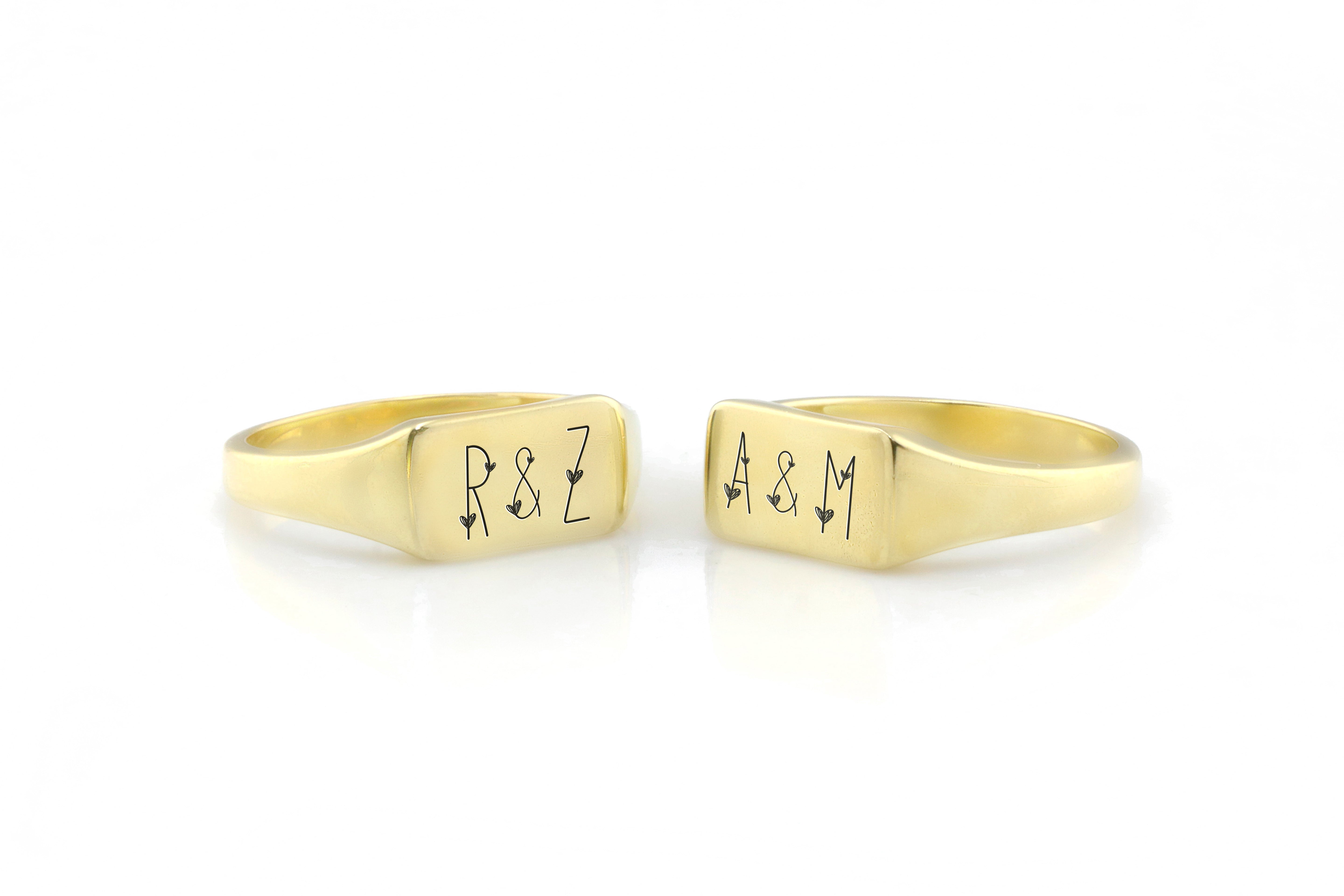 Couples Name Initials Ring