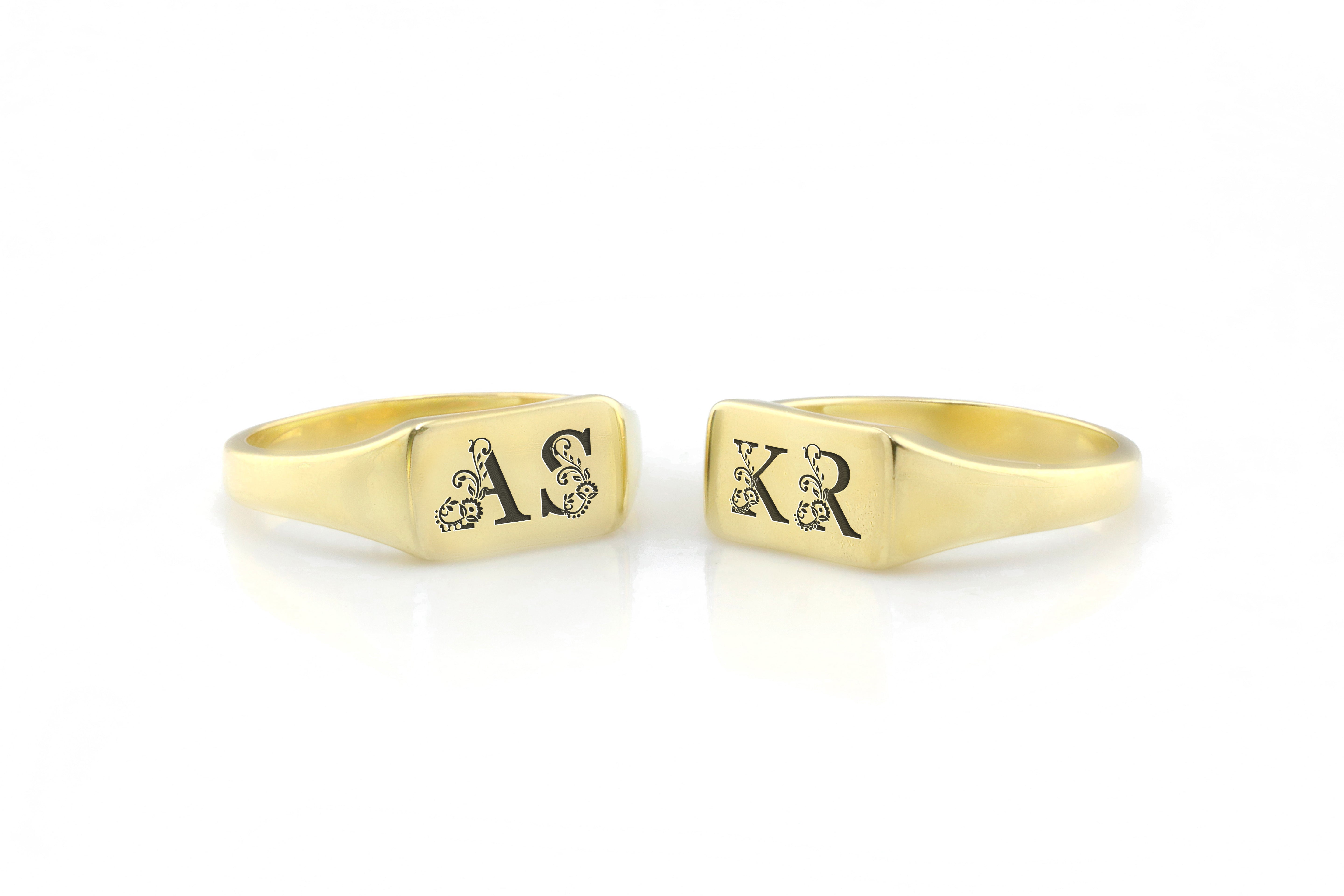 Couples Initials Engraved Ring