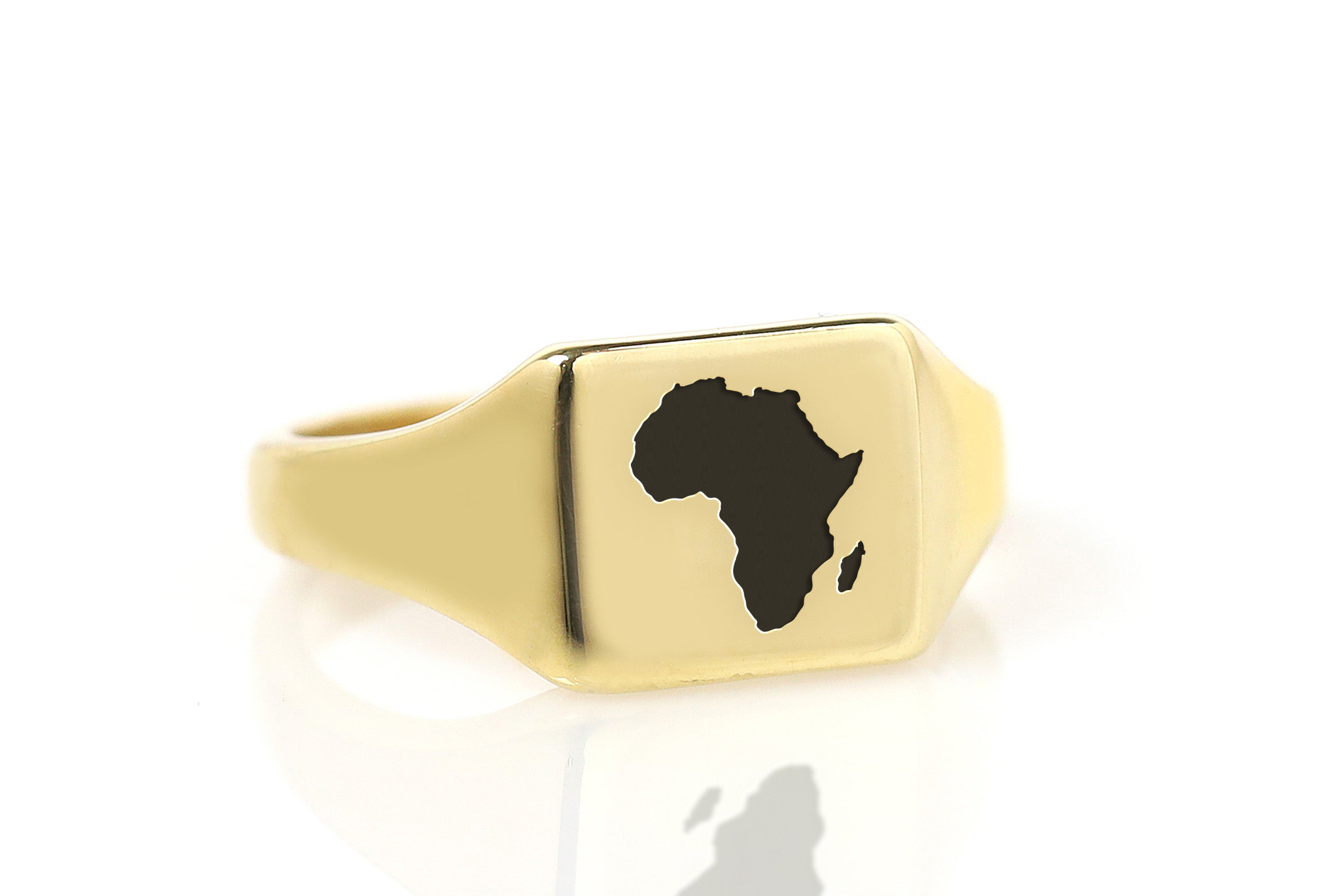 African Map Signet Ring