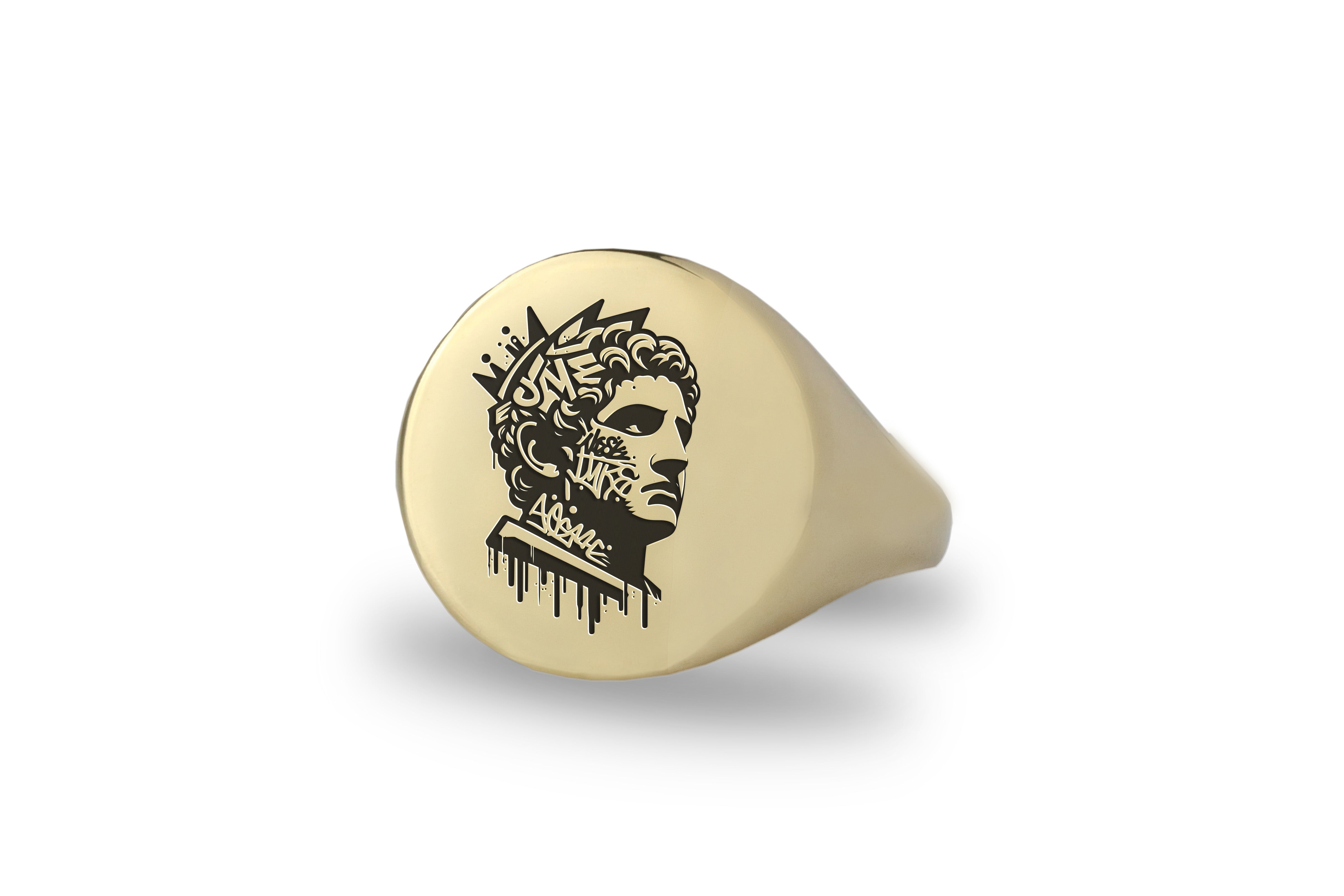 Gold Cesar Signet Ring