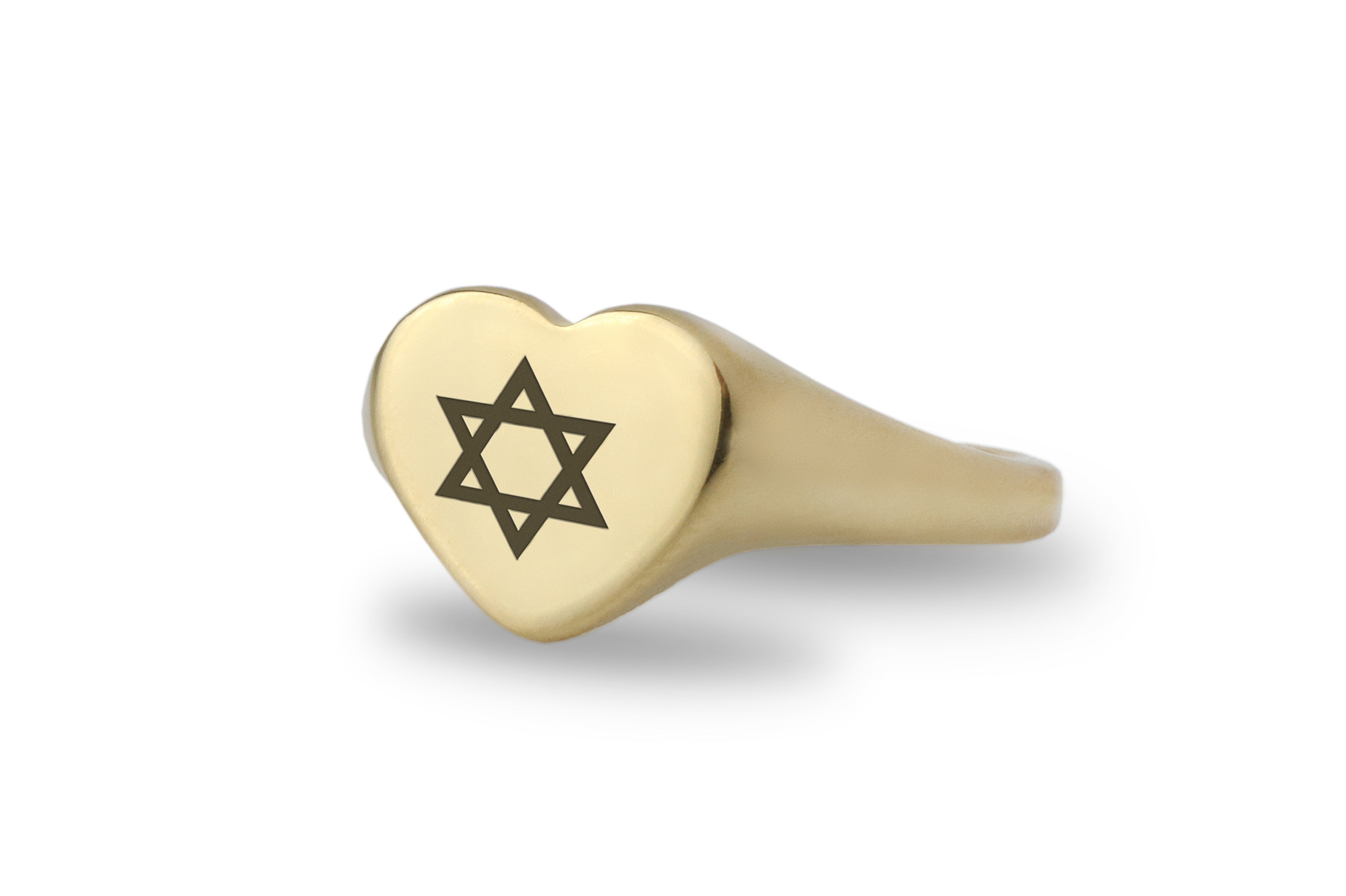 Star Of David Heart Ring