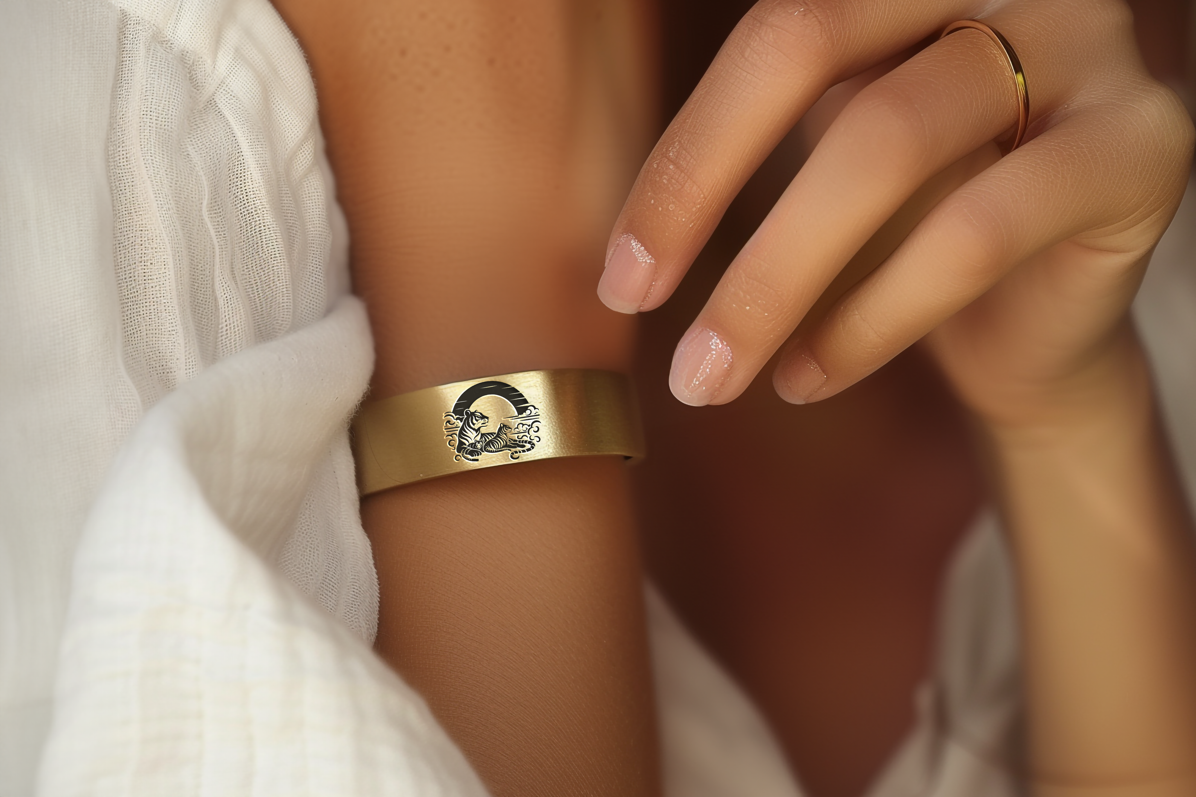 24k Gold Tiger Bracelet