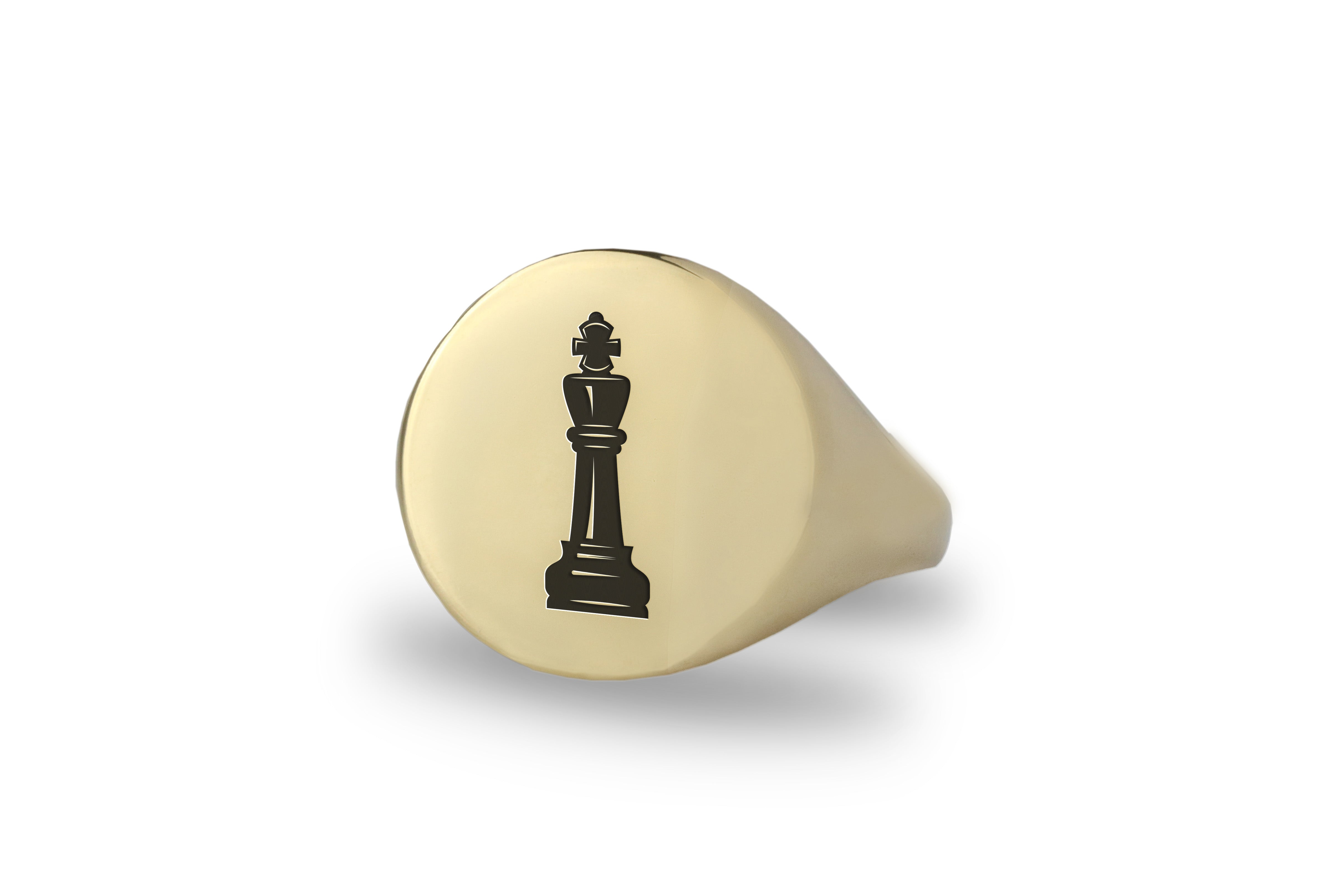 Gold Chess King Signet Ring