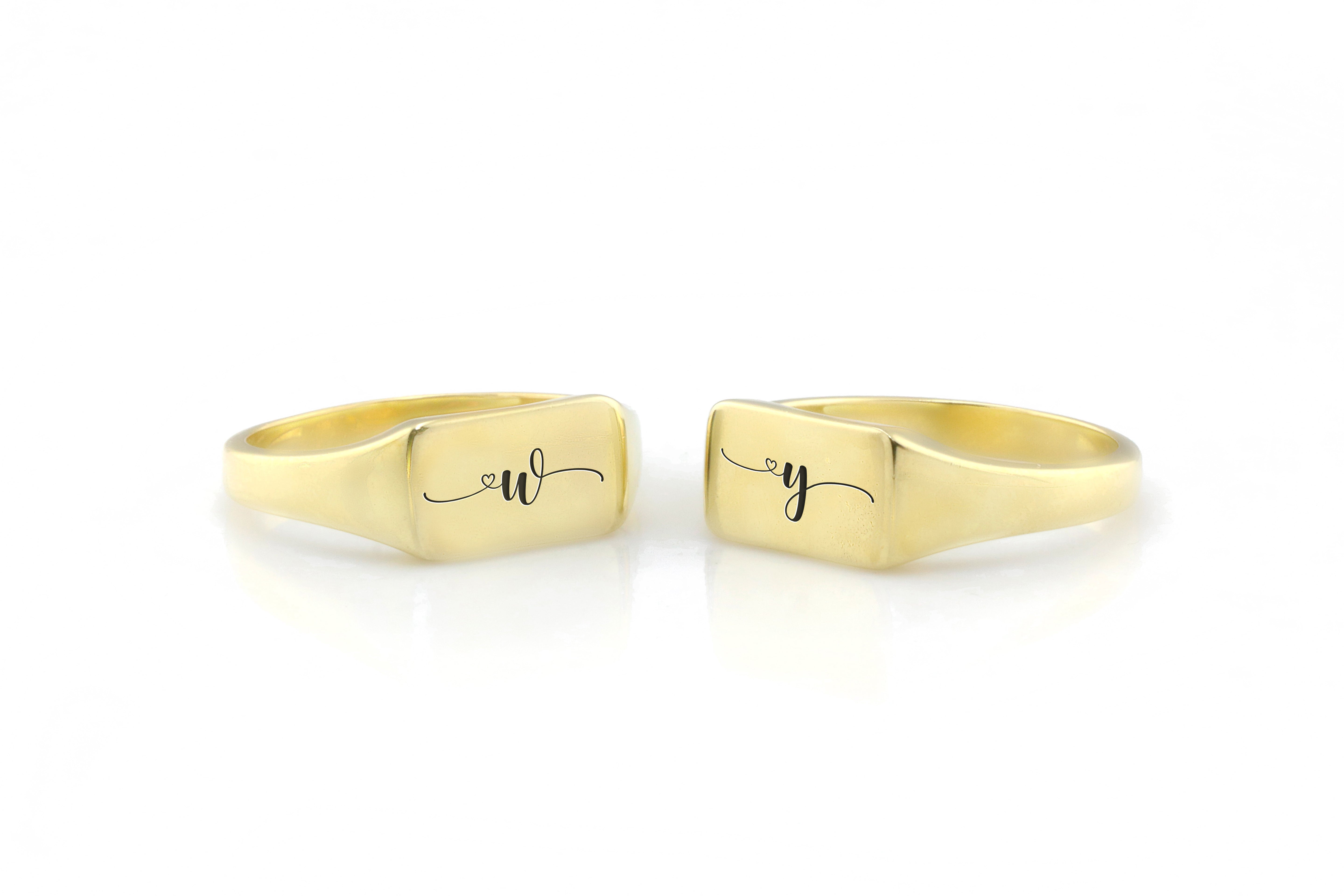 Letter Signature Signet Ring