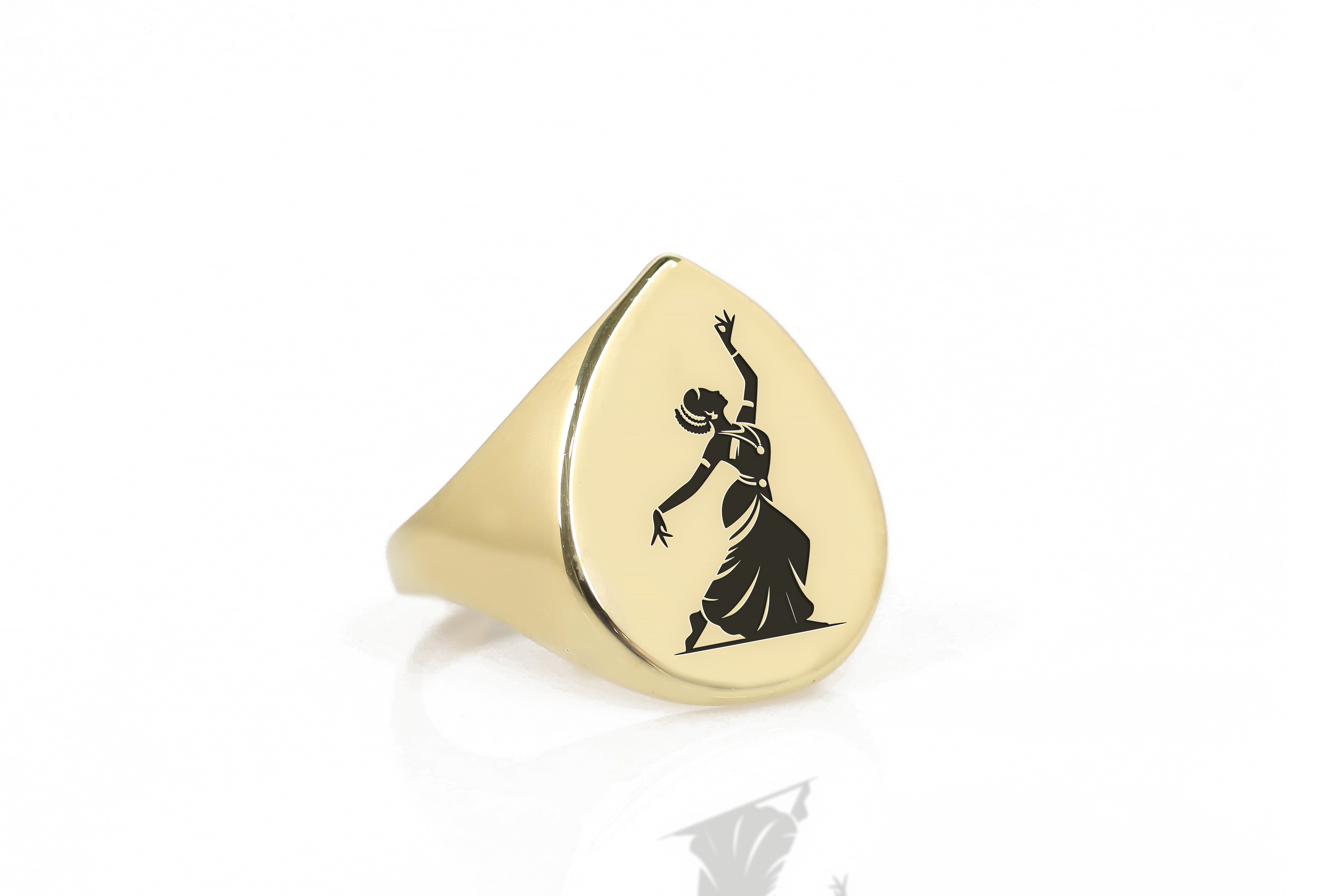 African Woman Engraved Ring
