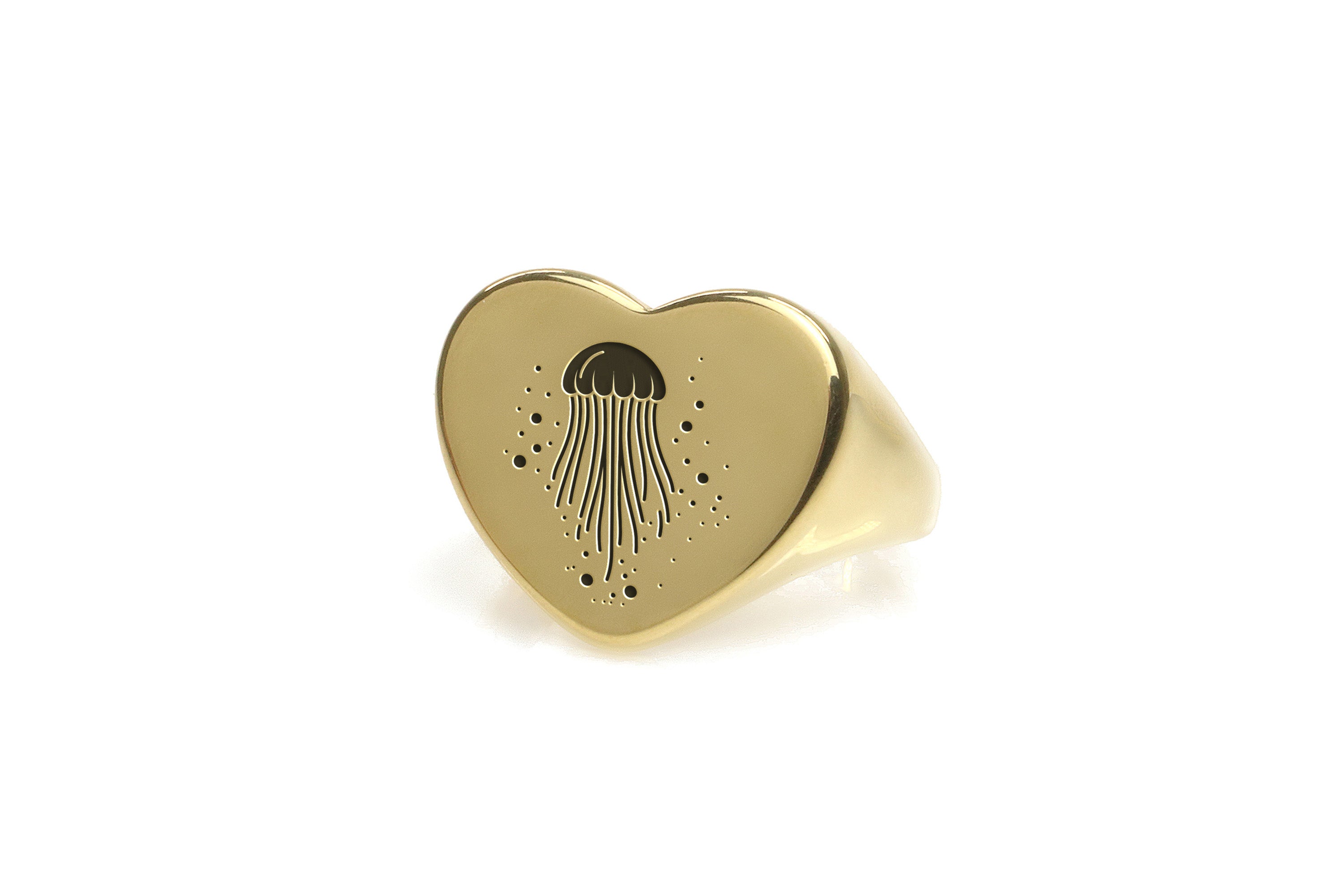 Jellyfish Gold Signet Ring