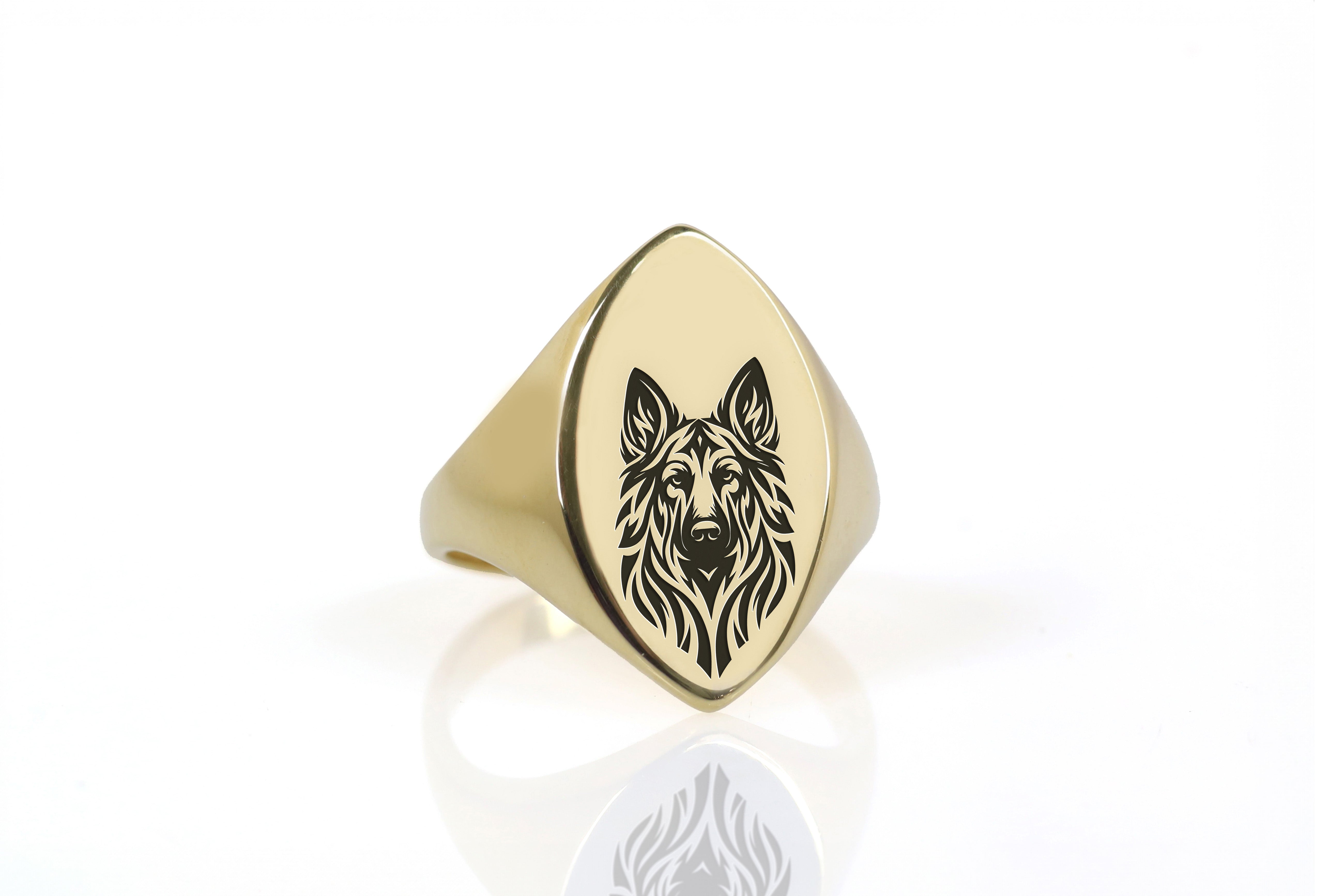 German Shepard Signet Ring