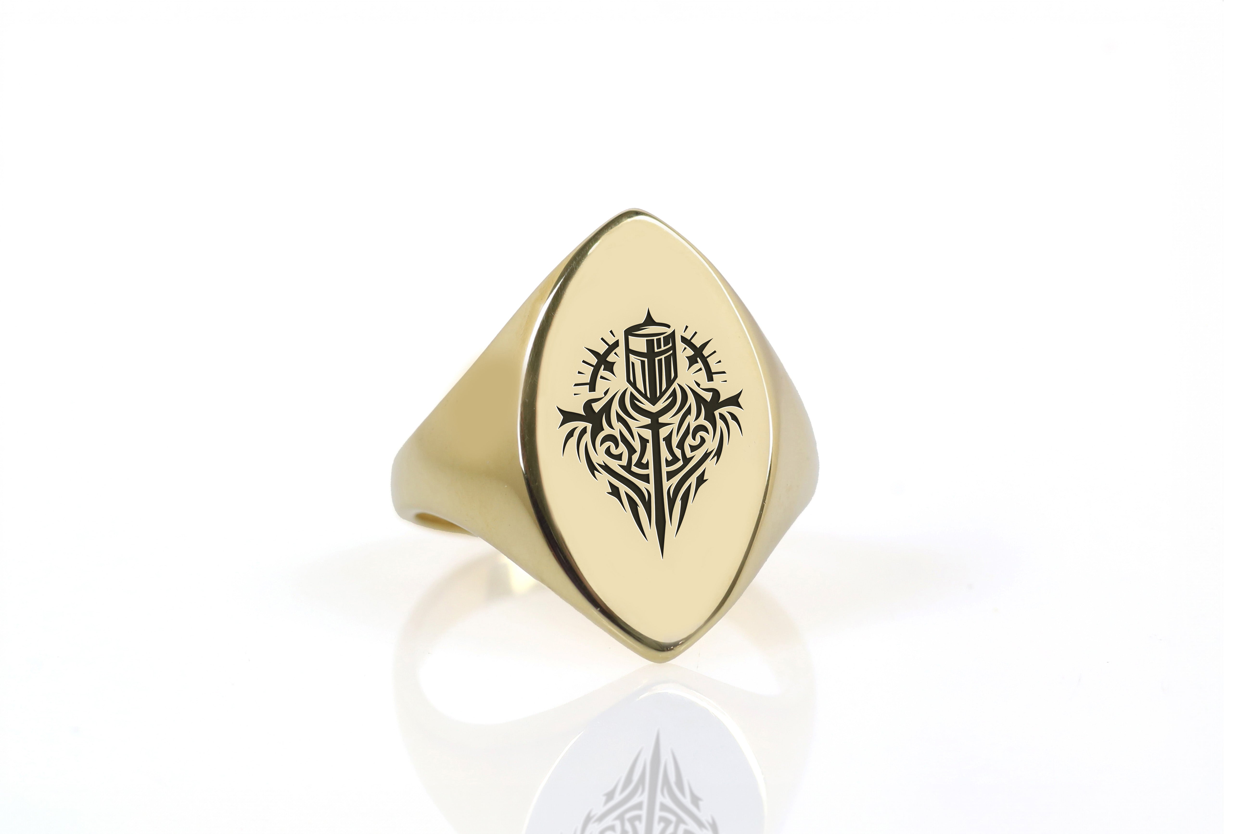 Custom Knight Gold Signet Ring