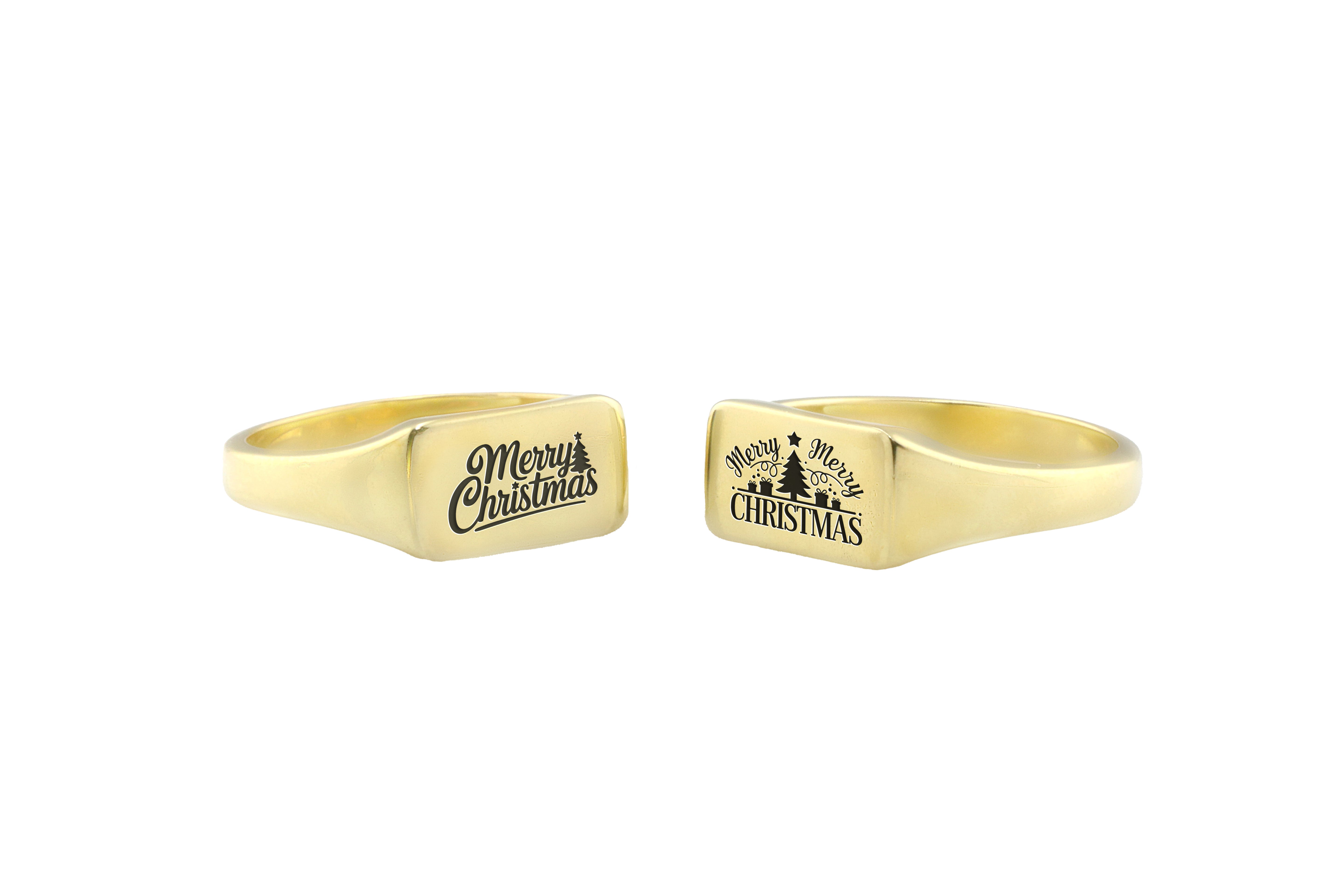 Engraved Christmas Signet Ring