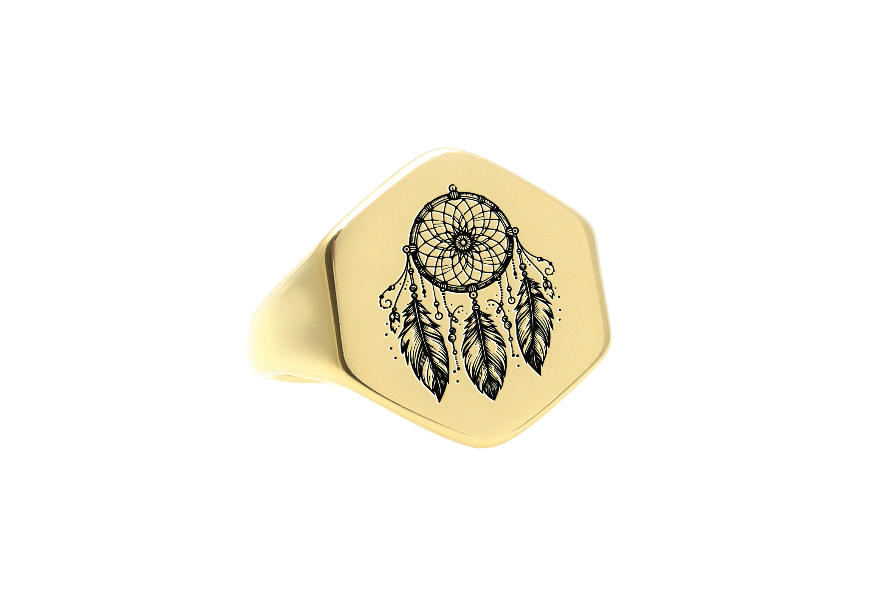 Dream Catcher Gold Signet Ring