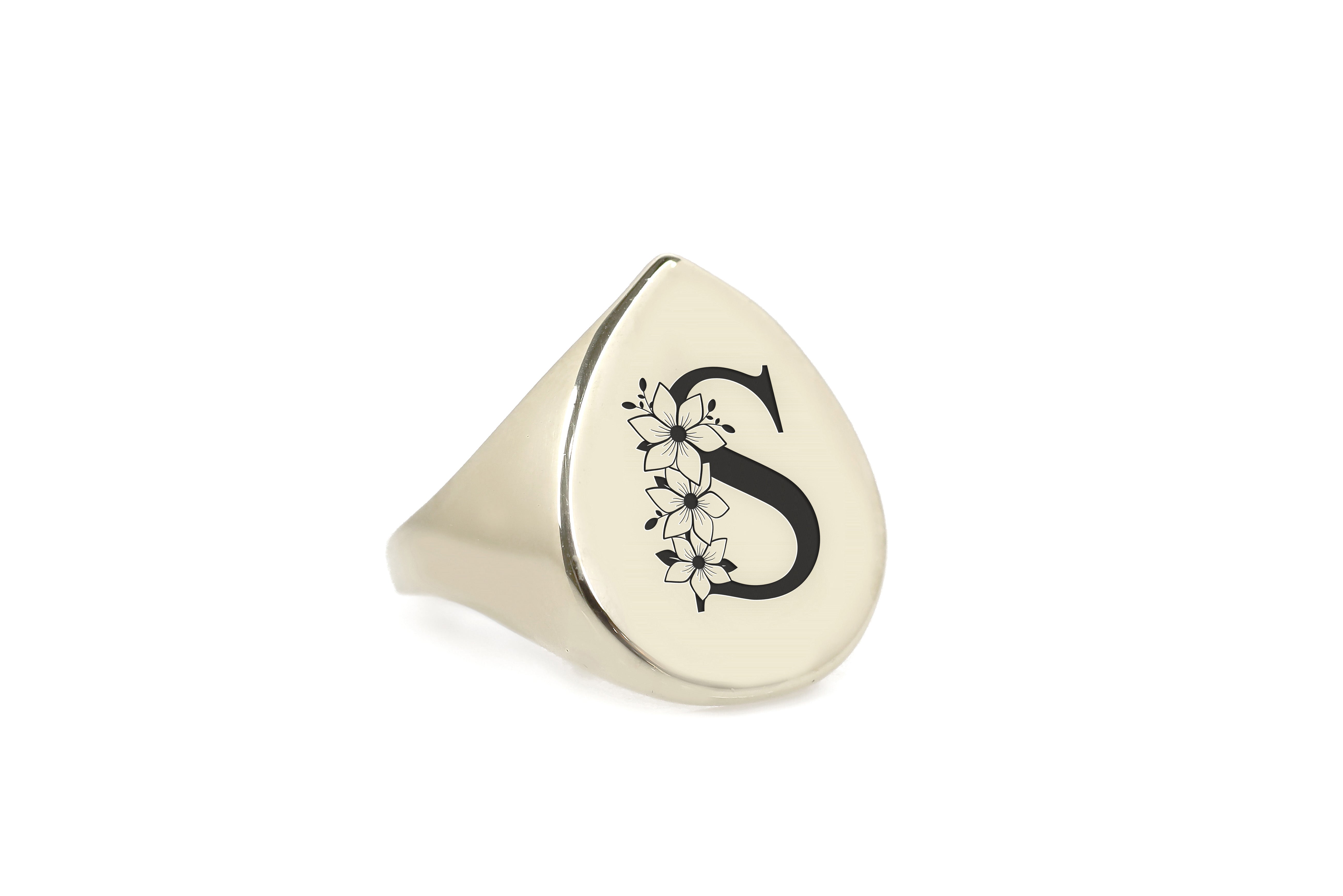 925 Sterling Silver Letter Ring
