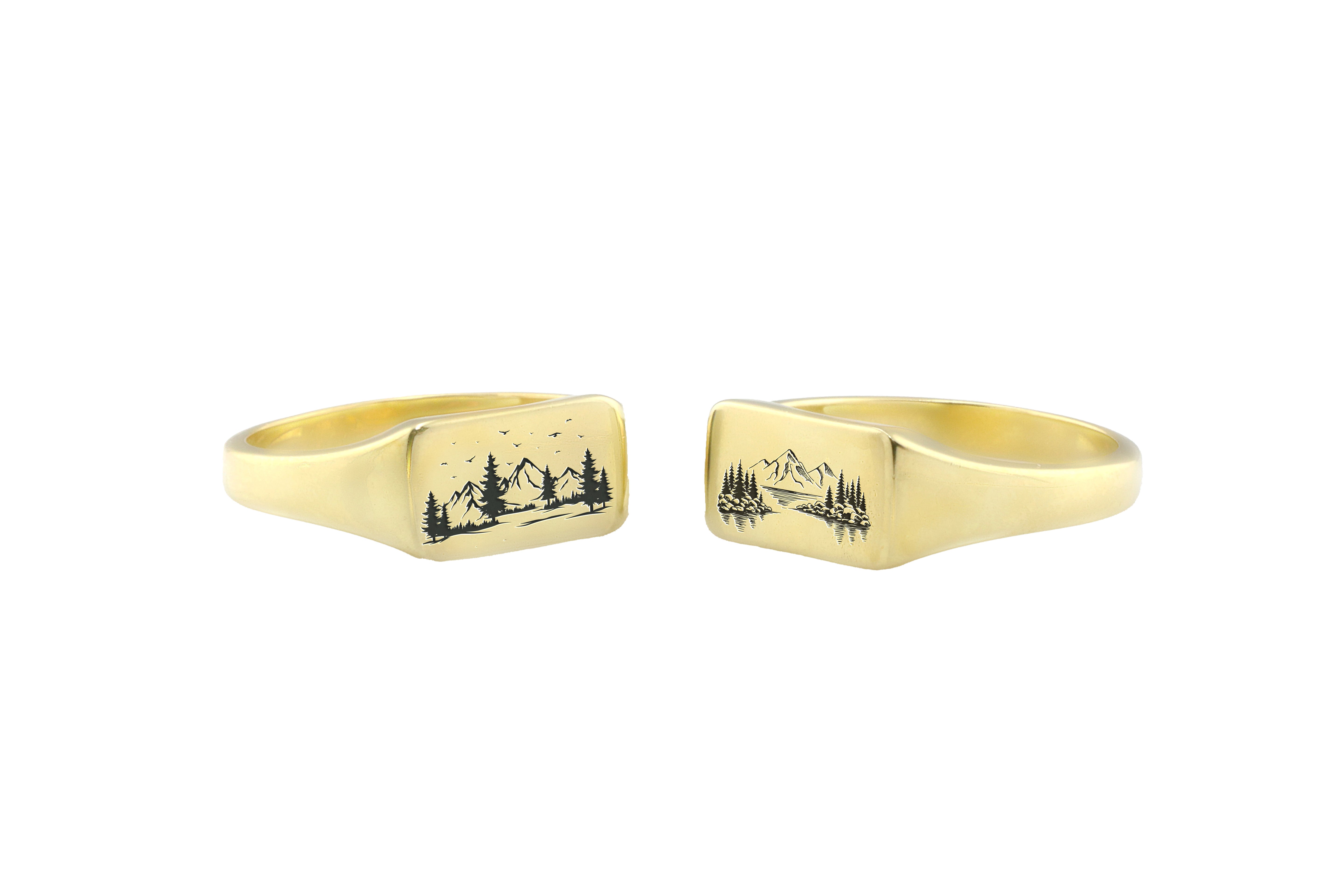 Engraved Panoramic View Ring