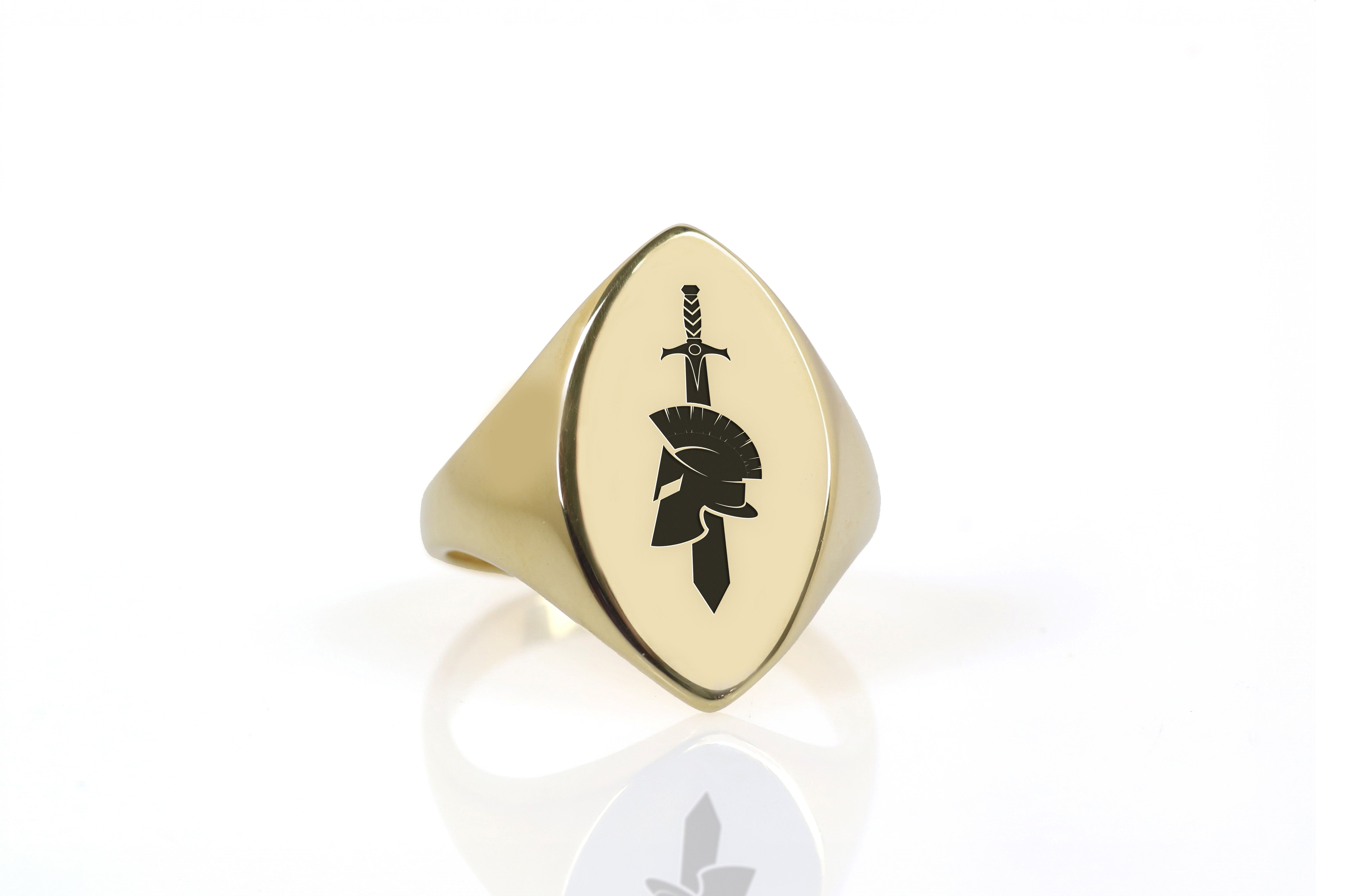 Engraved Gladiator Signet Ring
