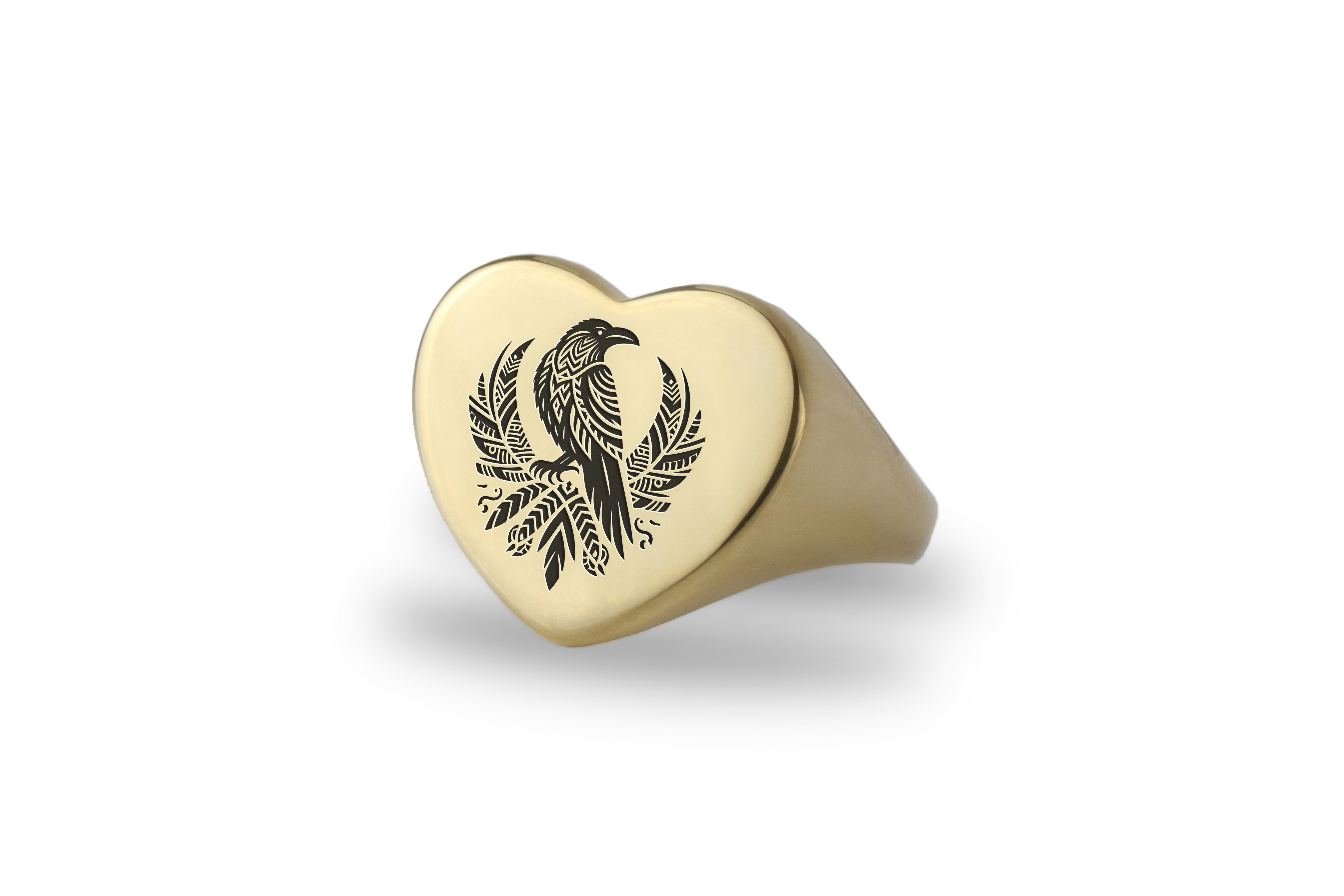 Custom Raven Signet Ring