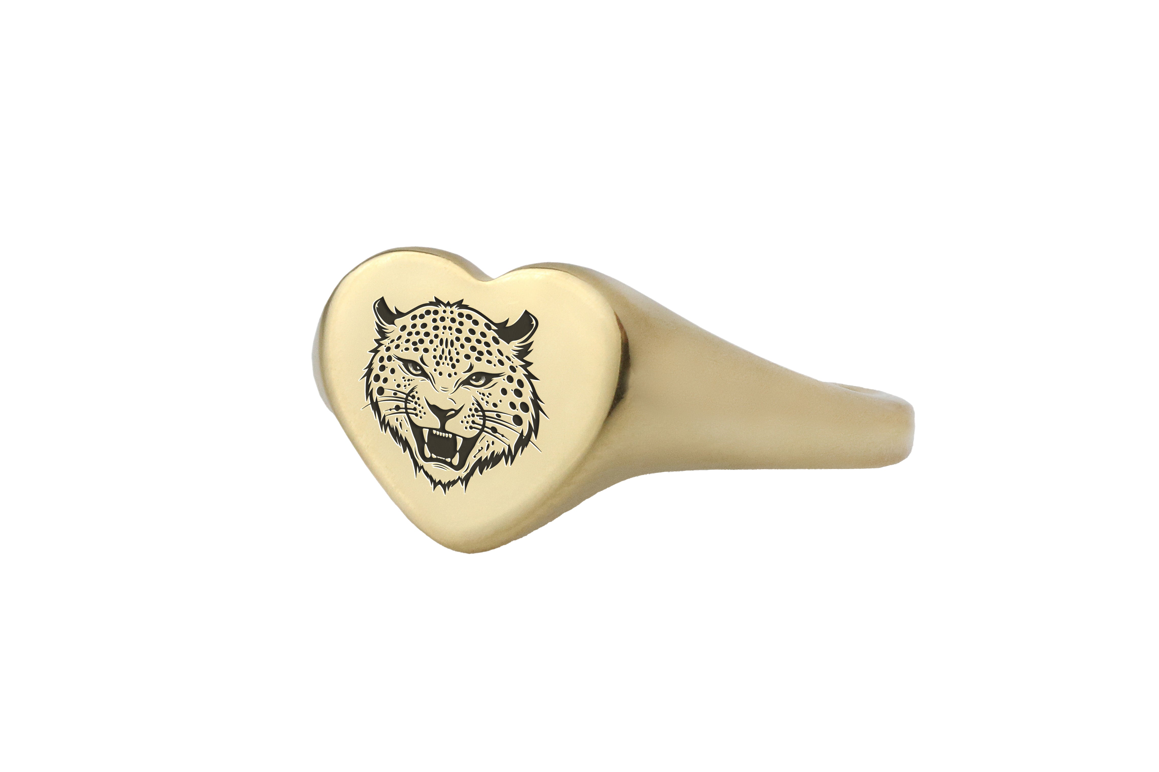 Cheetah Gold Signet Ring