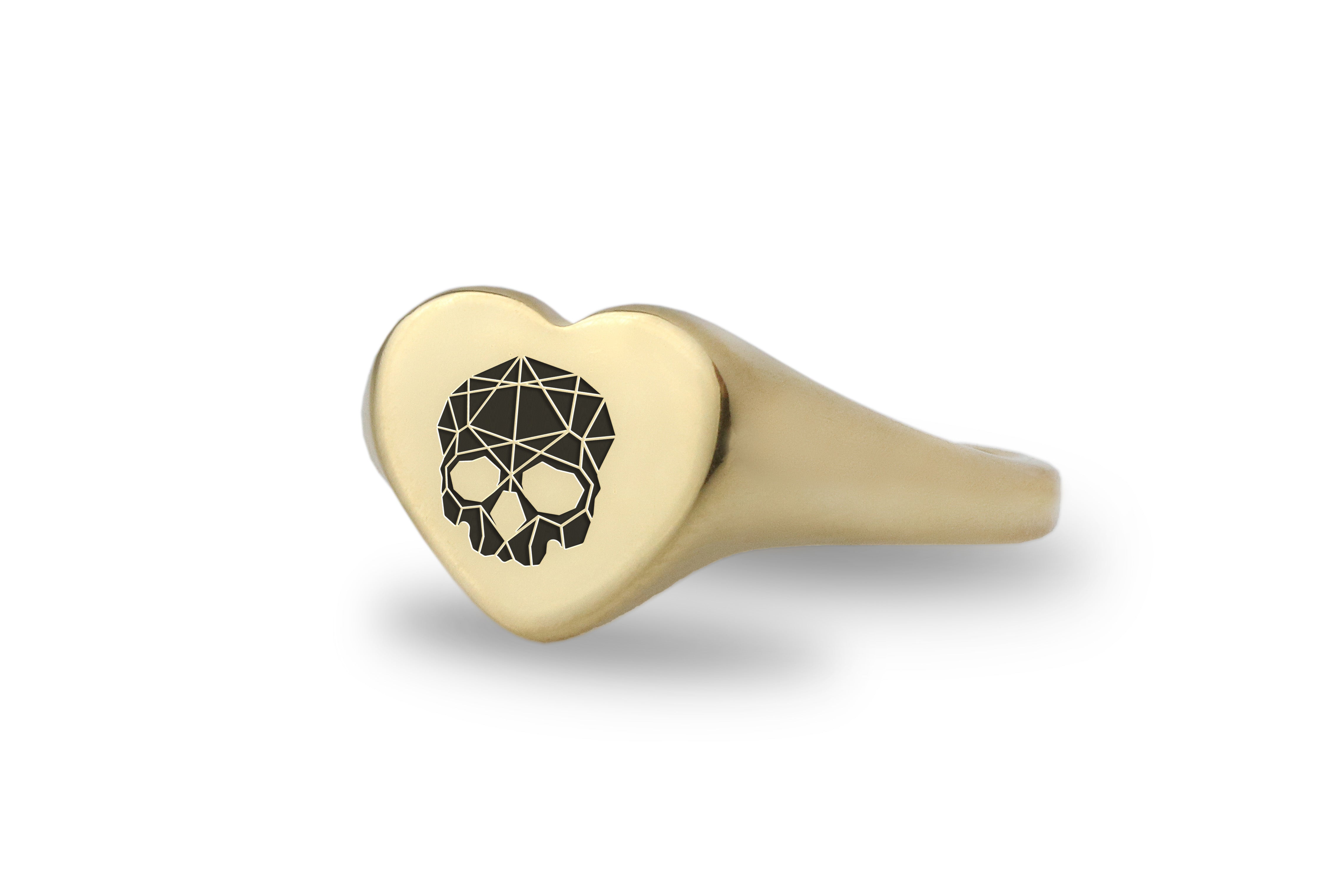 Engraved Skull Signet Ring