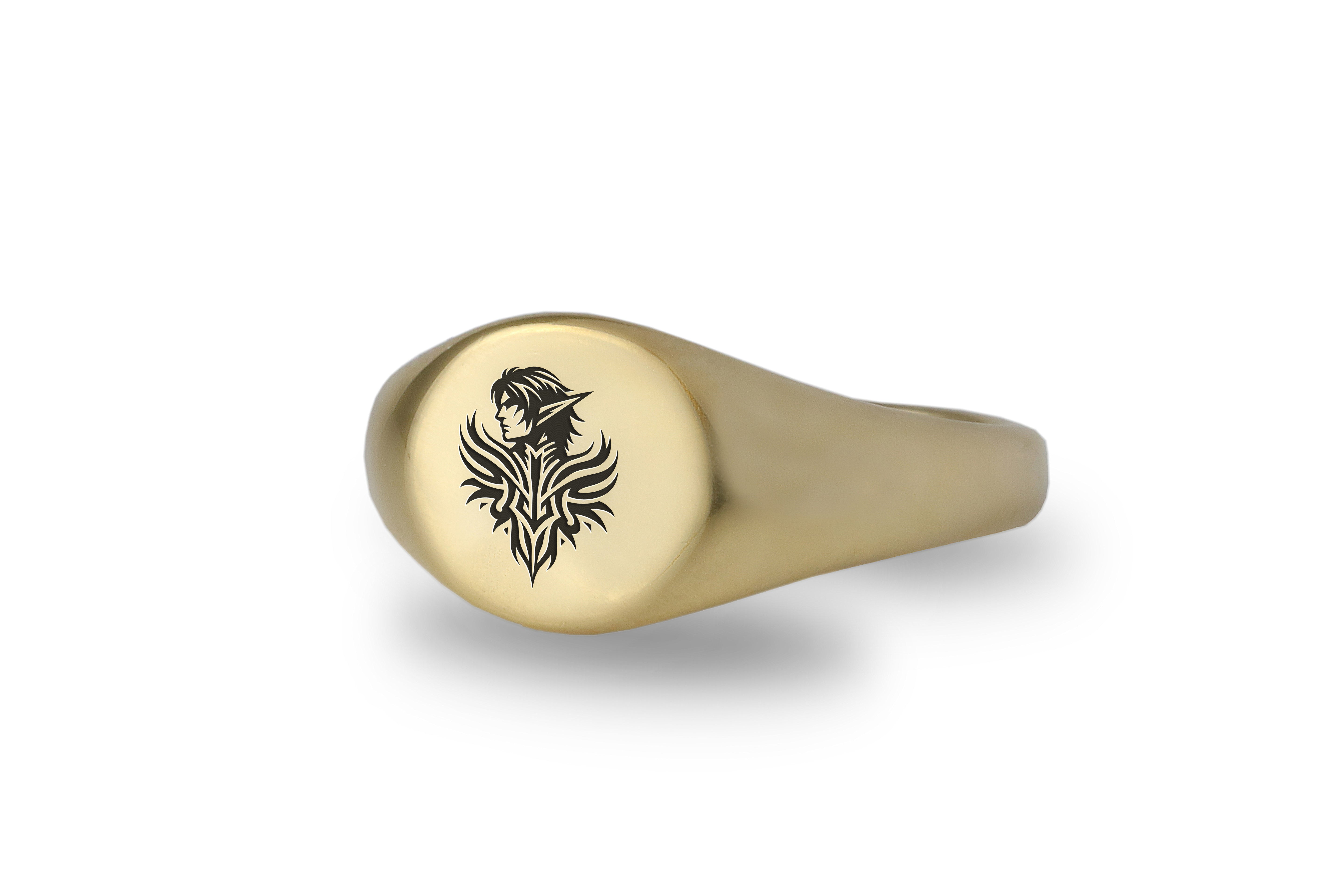 Unisex Elf Gold Signet Ring