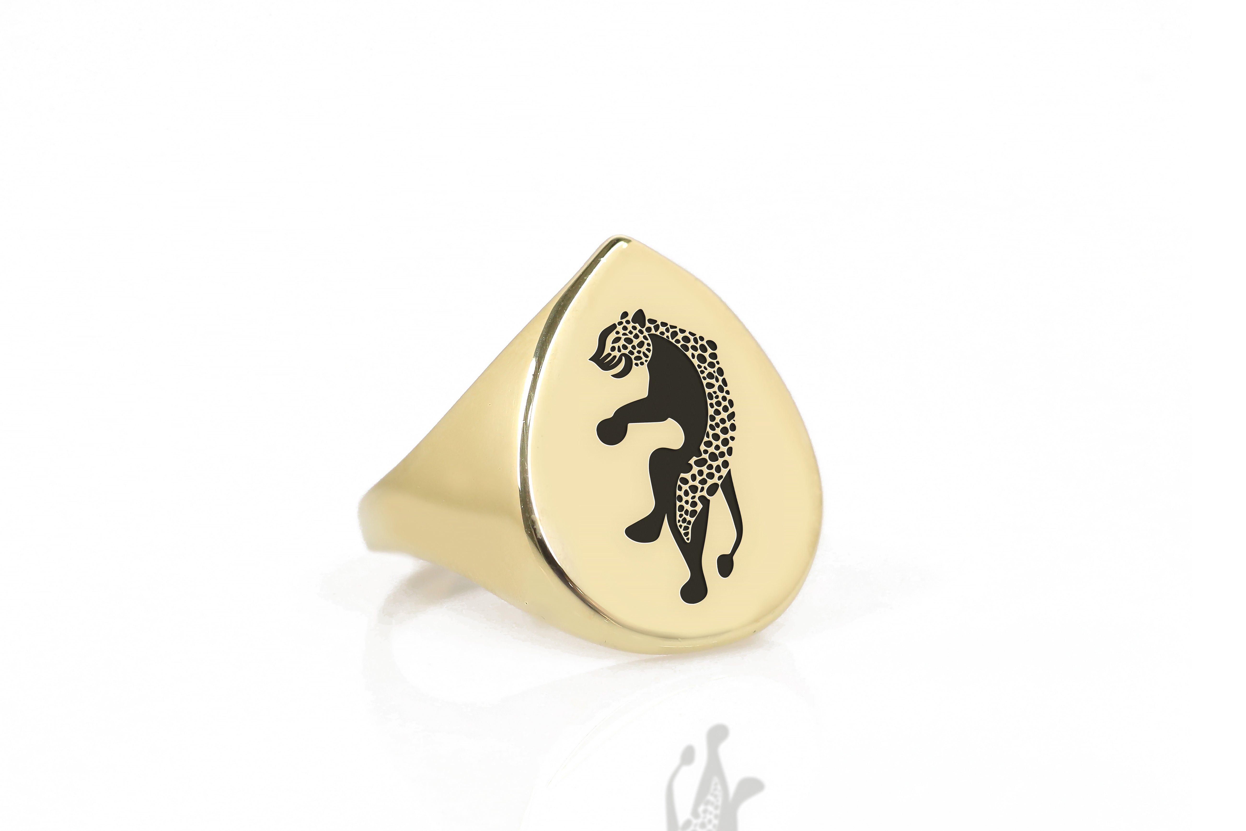 14k Gold Jaguar Signet Ring
