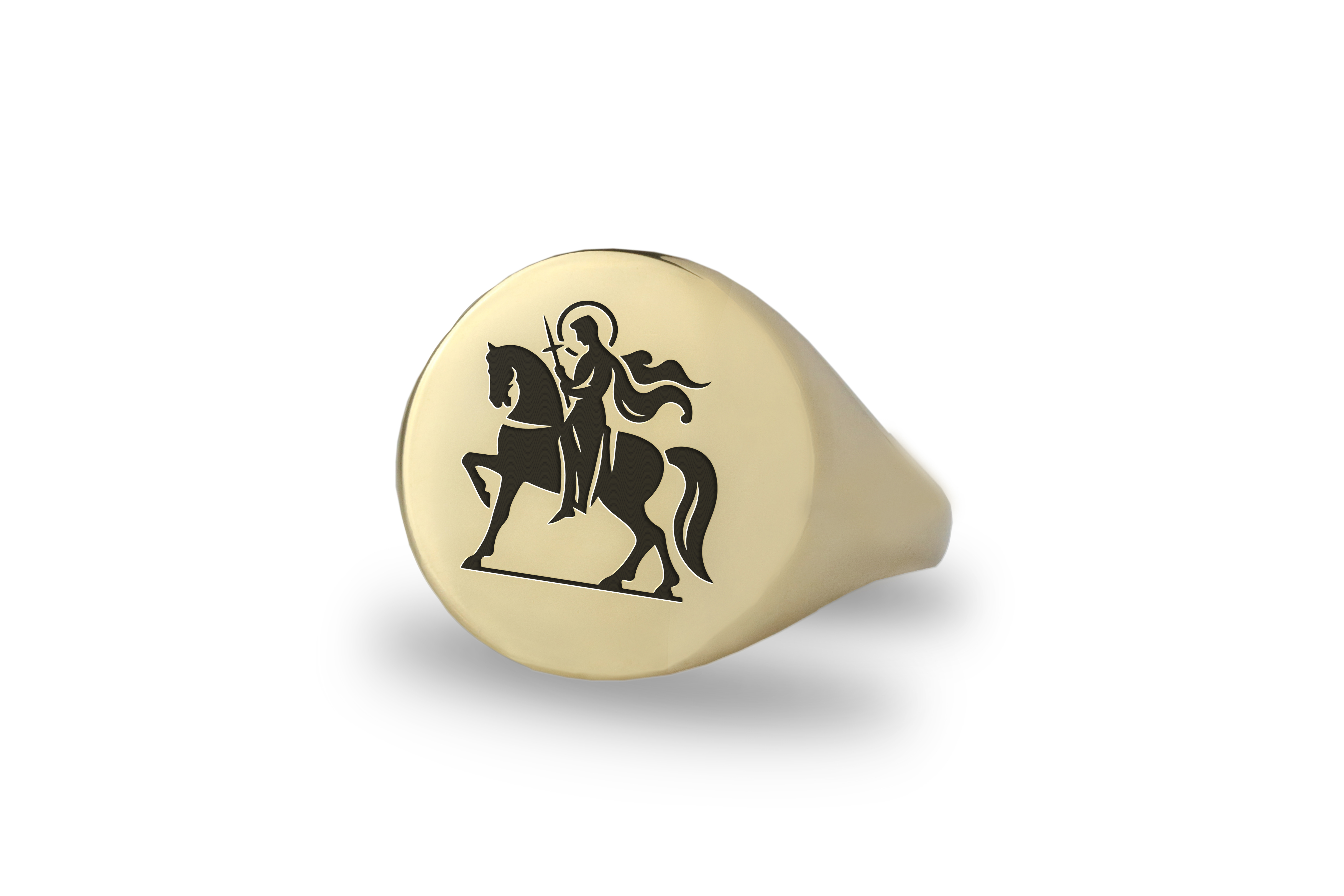 14k Gold Saint George Ring