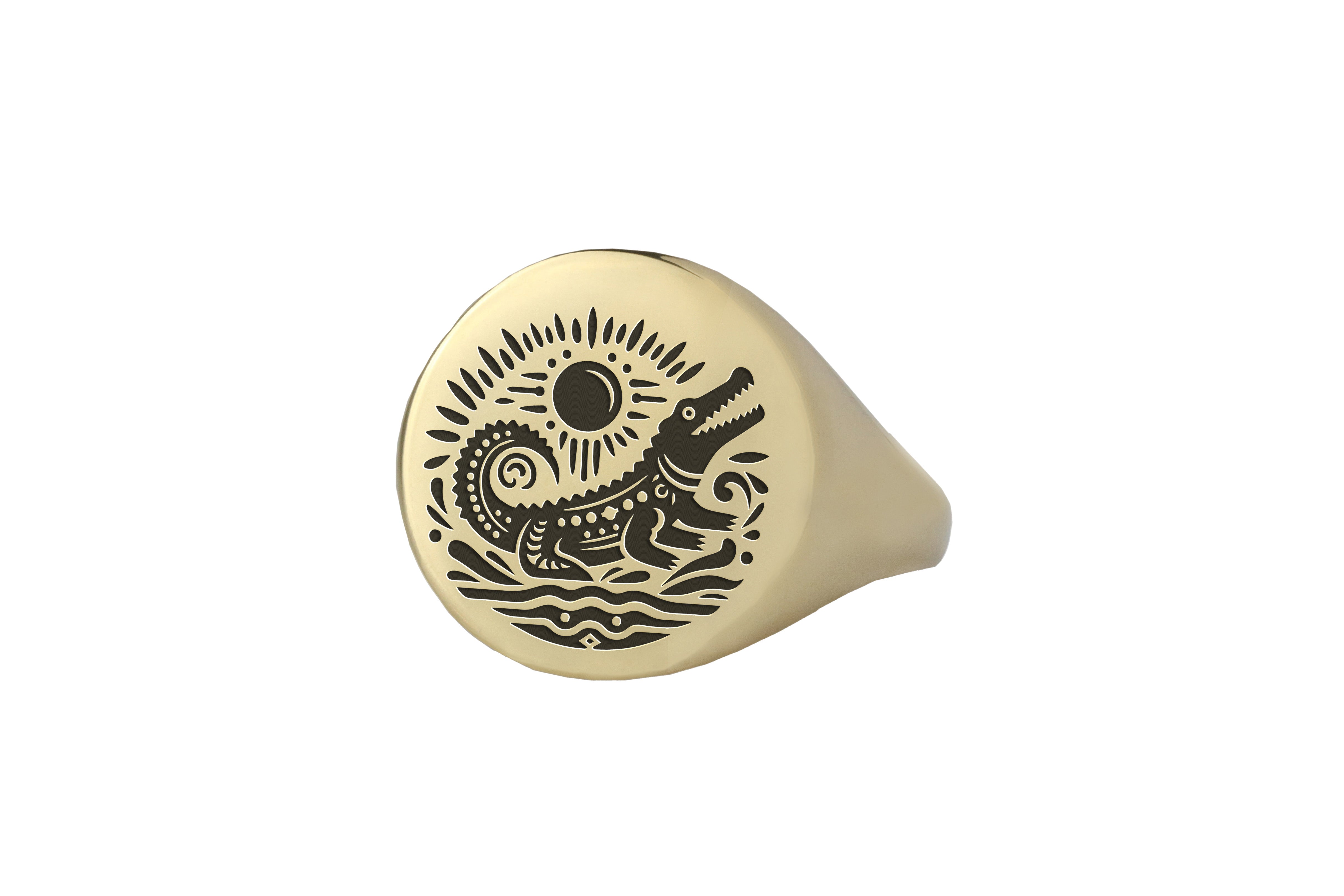 Engraved Alligator Ring