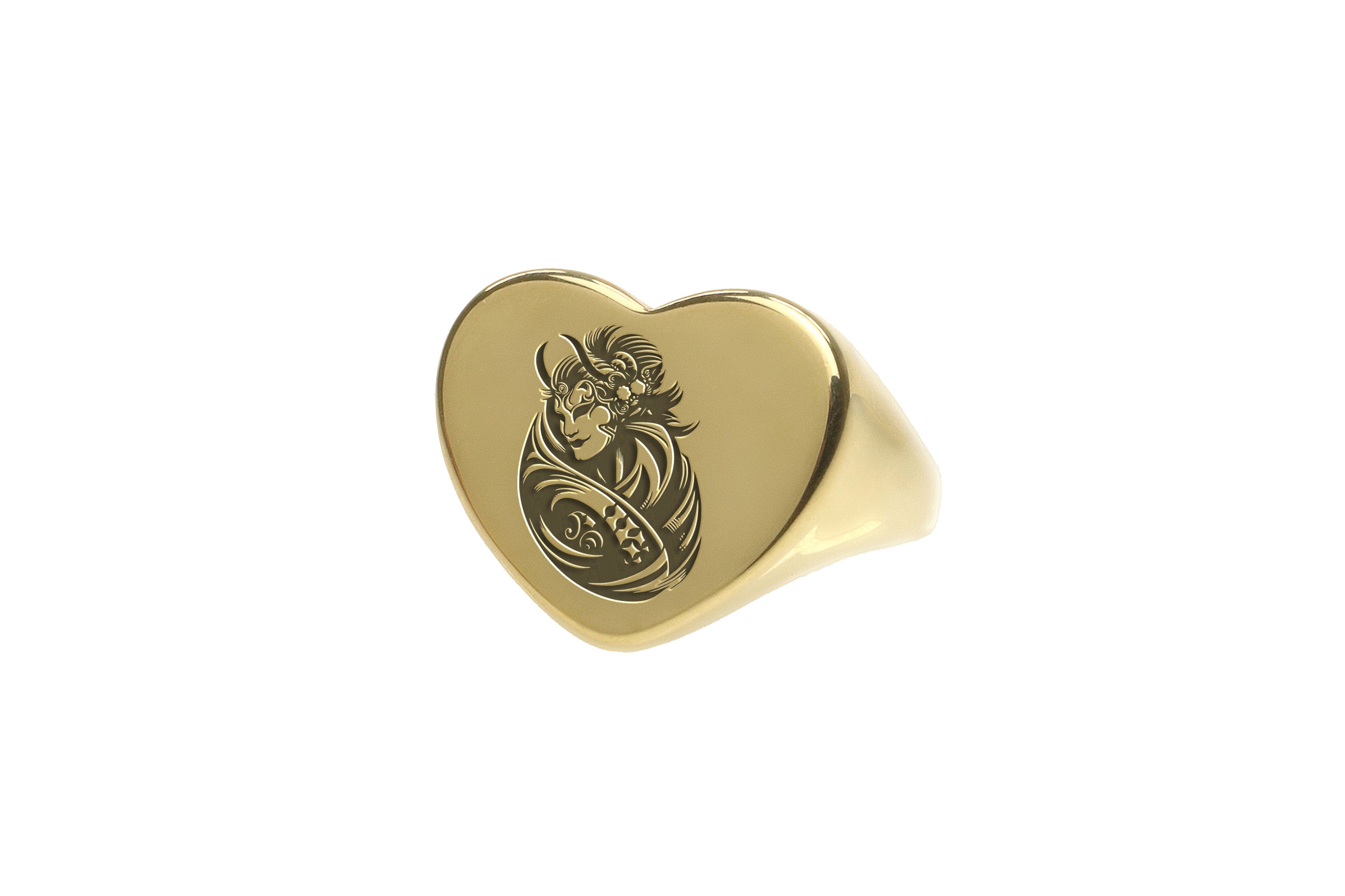 Engraved Japanese Kabuki Ring