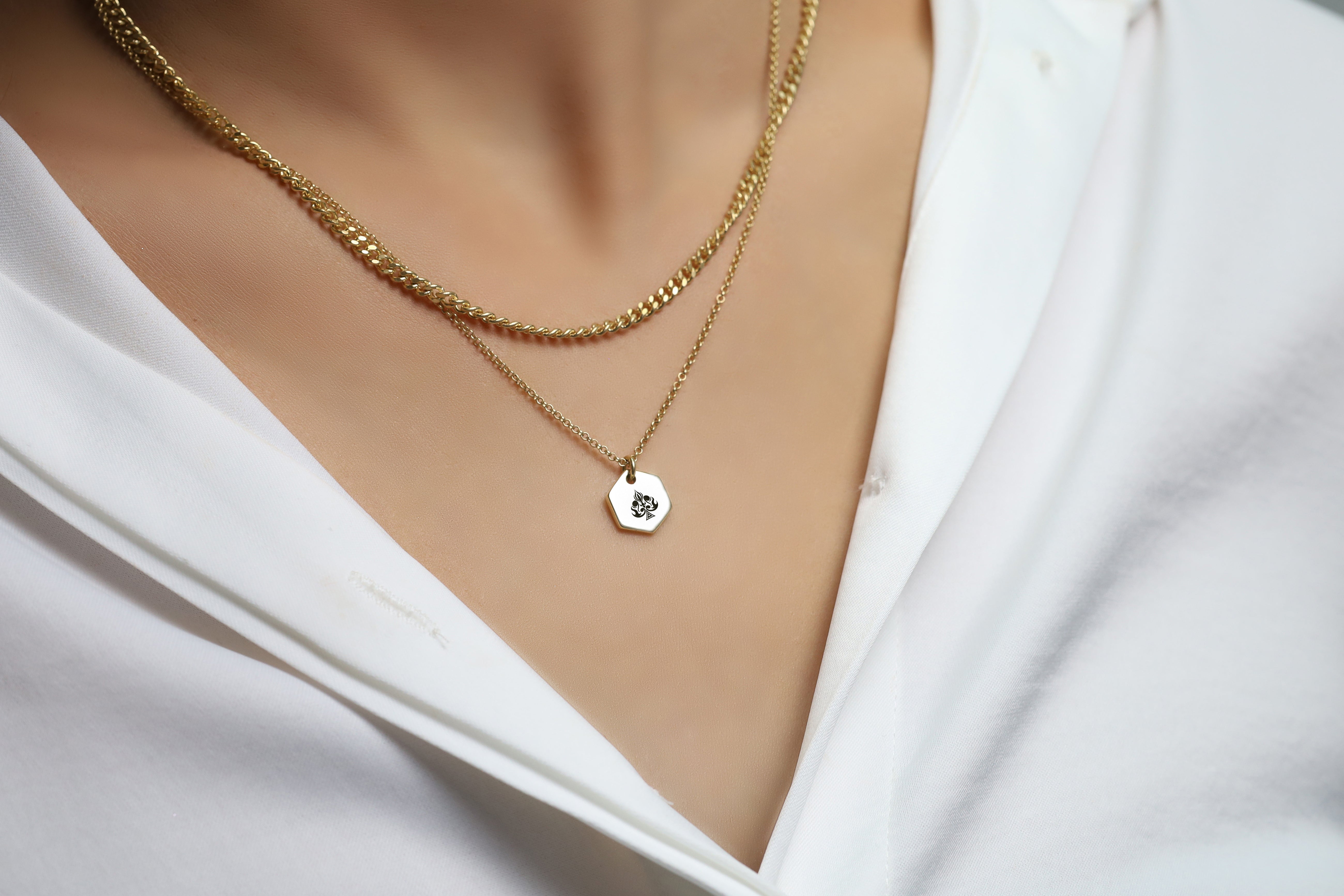 14k Gold Poker Spades Necklace