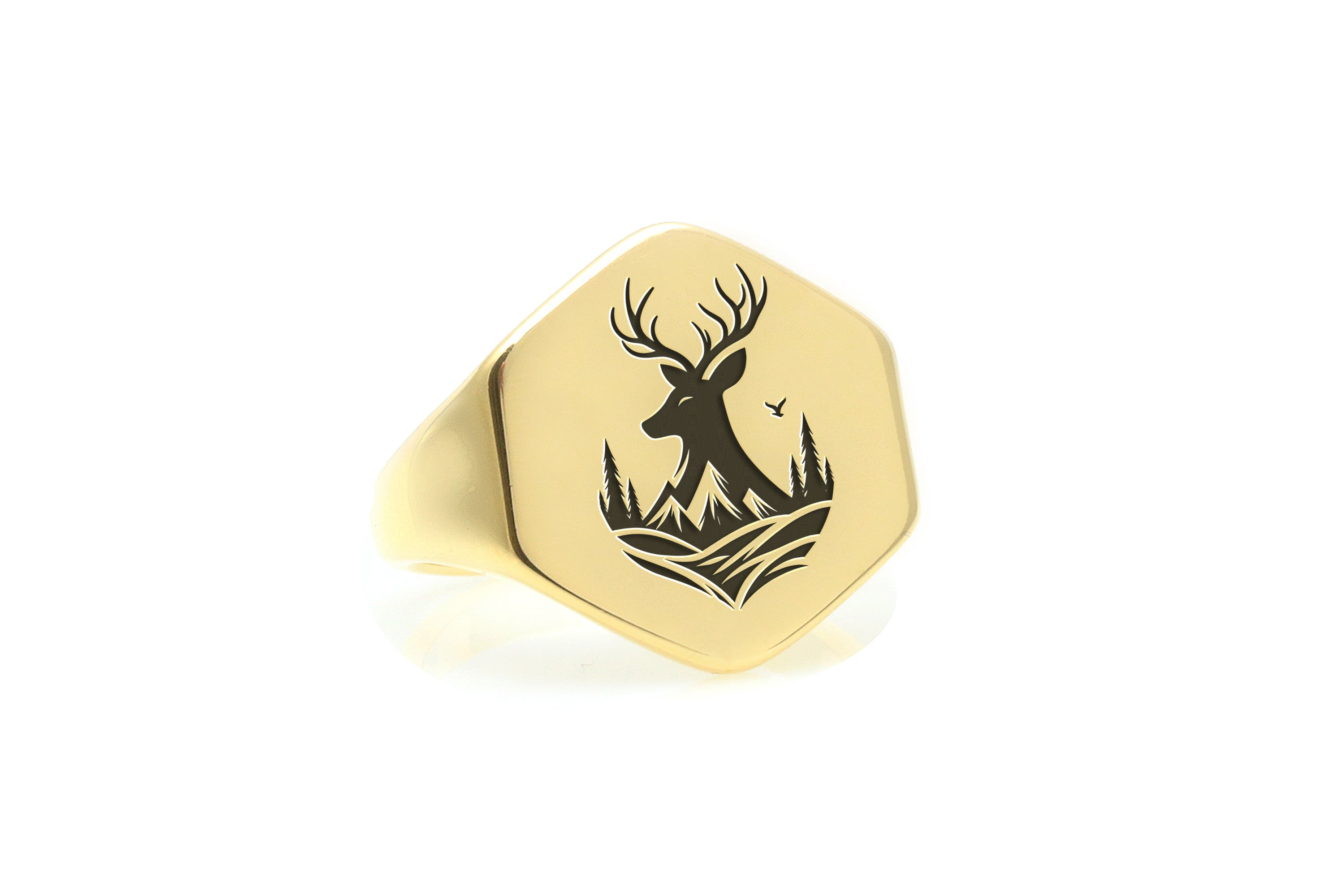 Engraved Cervus Signet Ring