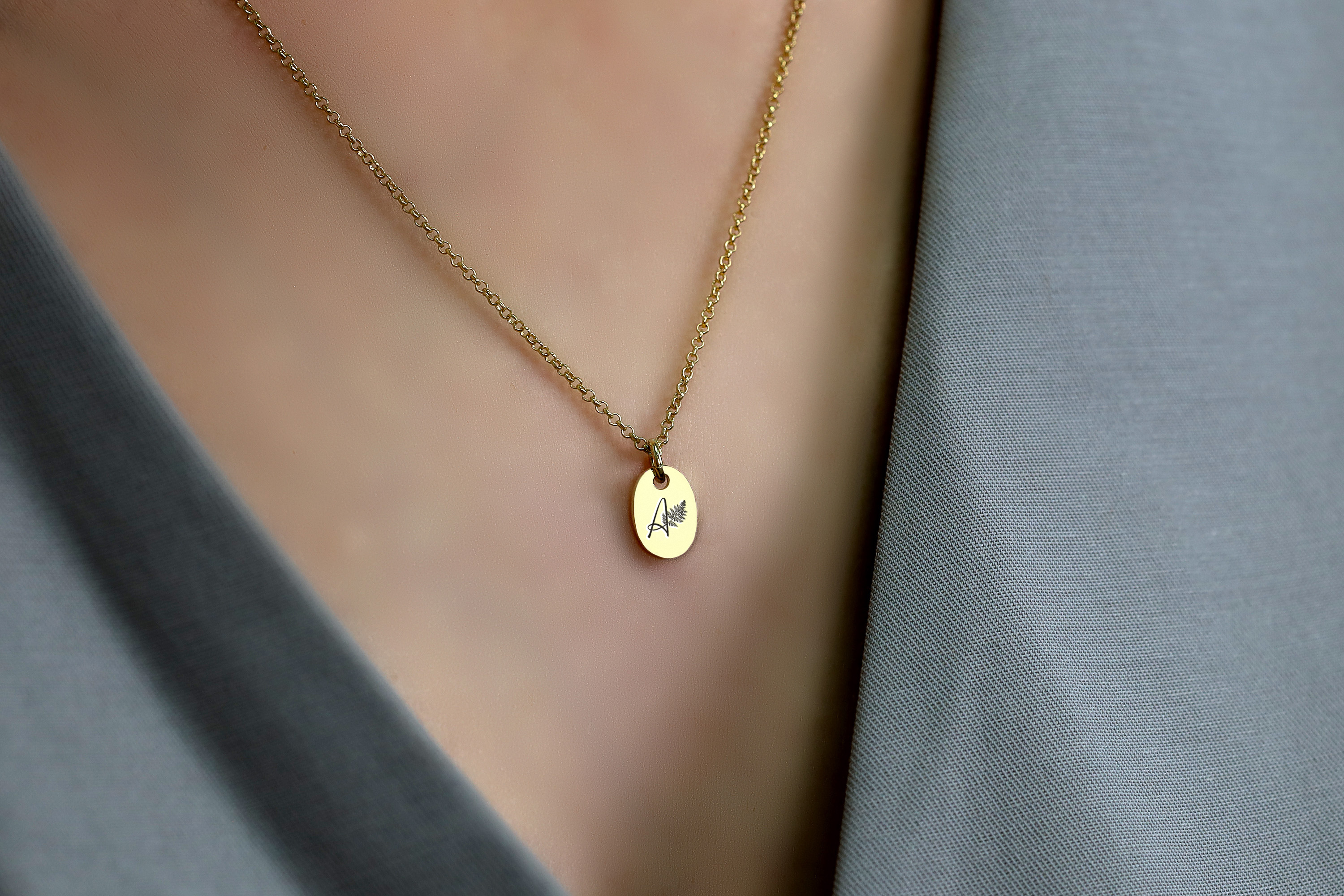 Engraved Letter Necklace