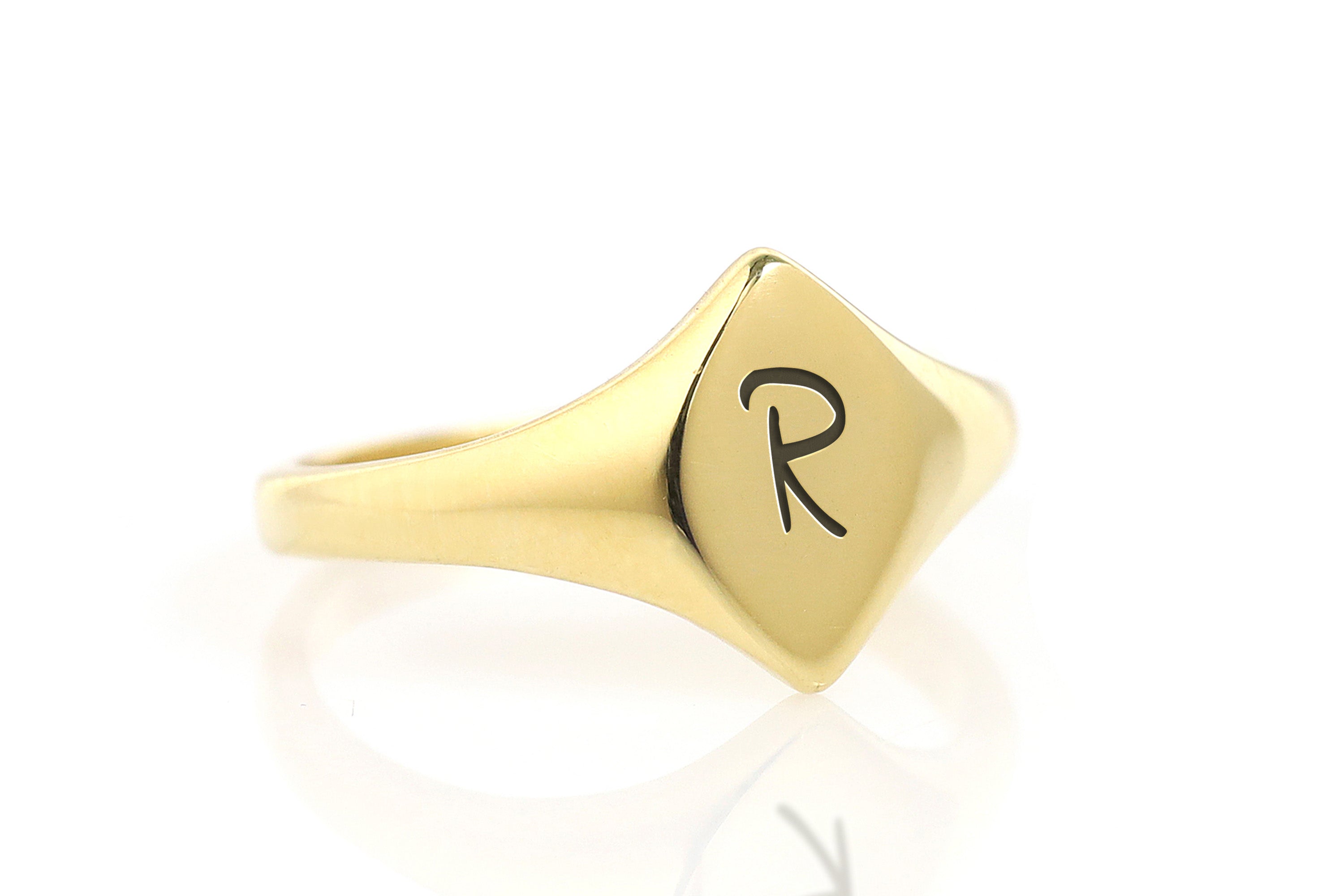 Custom Letter Gold Signet Ring