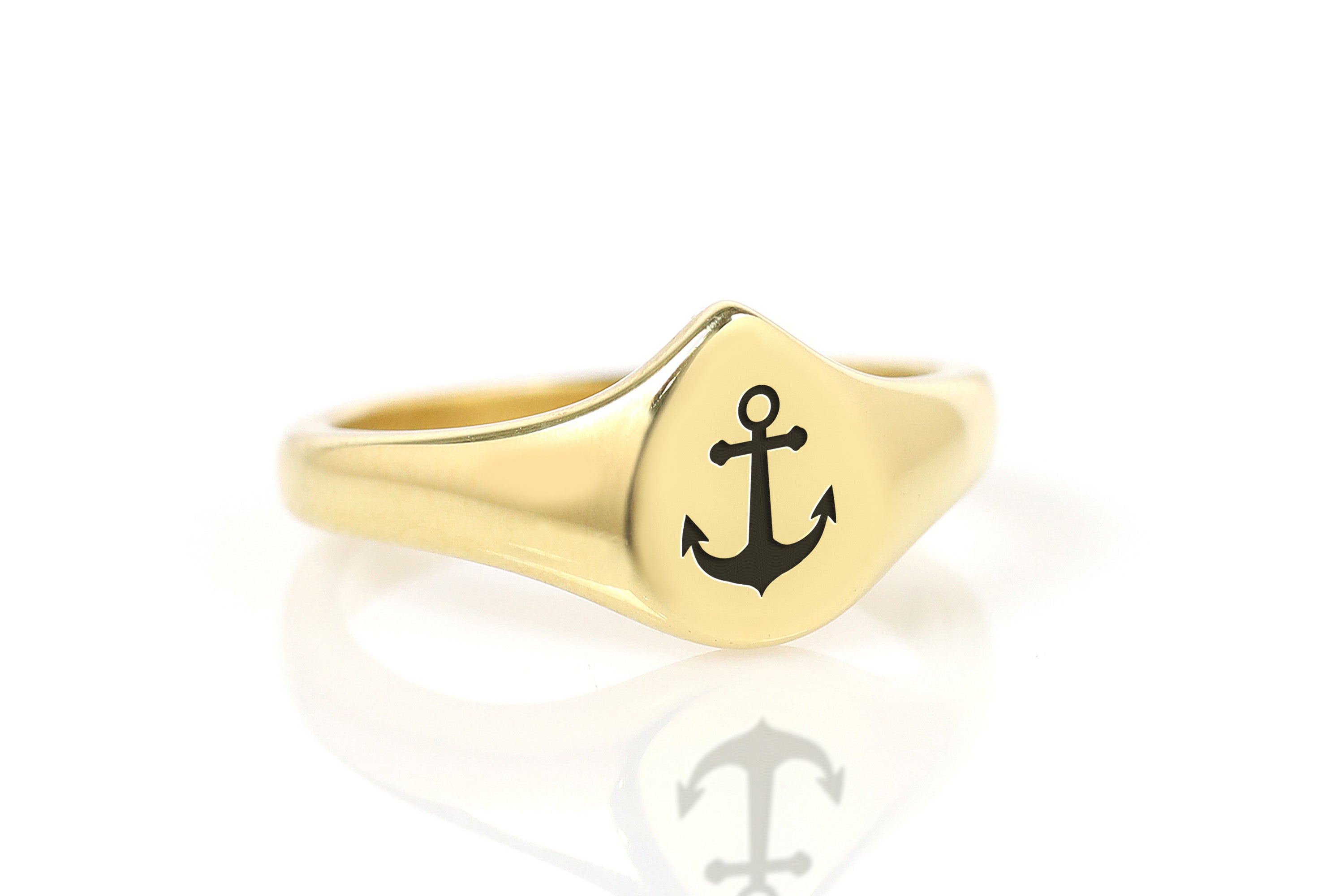 Custom Anchor Gold Ring