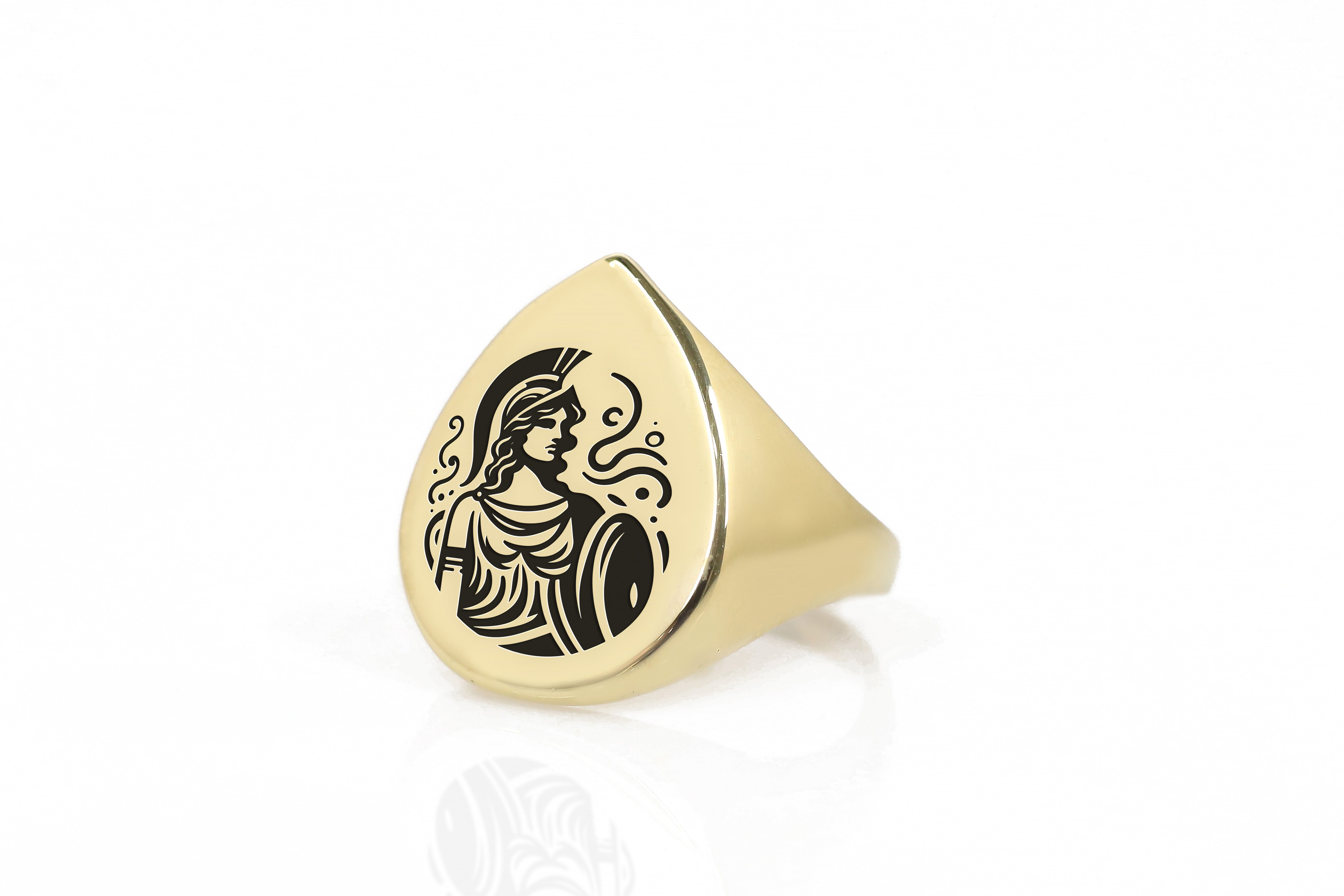 14k Gold Athena Signet Ring