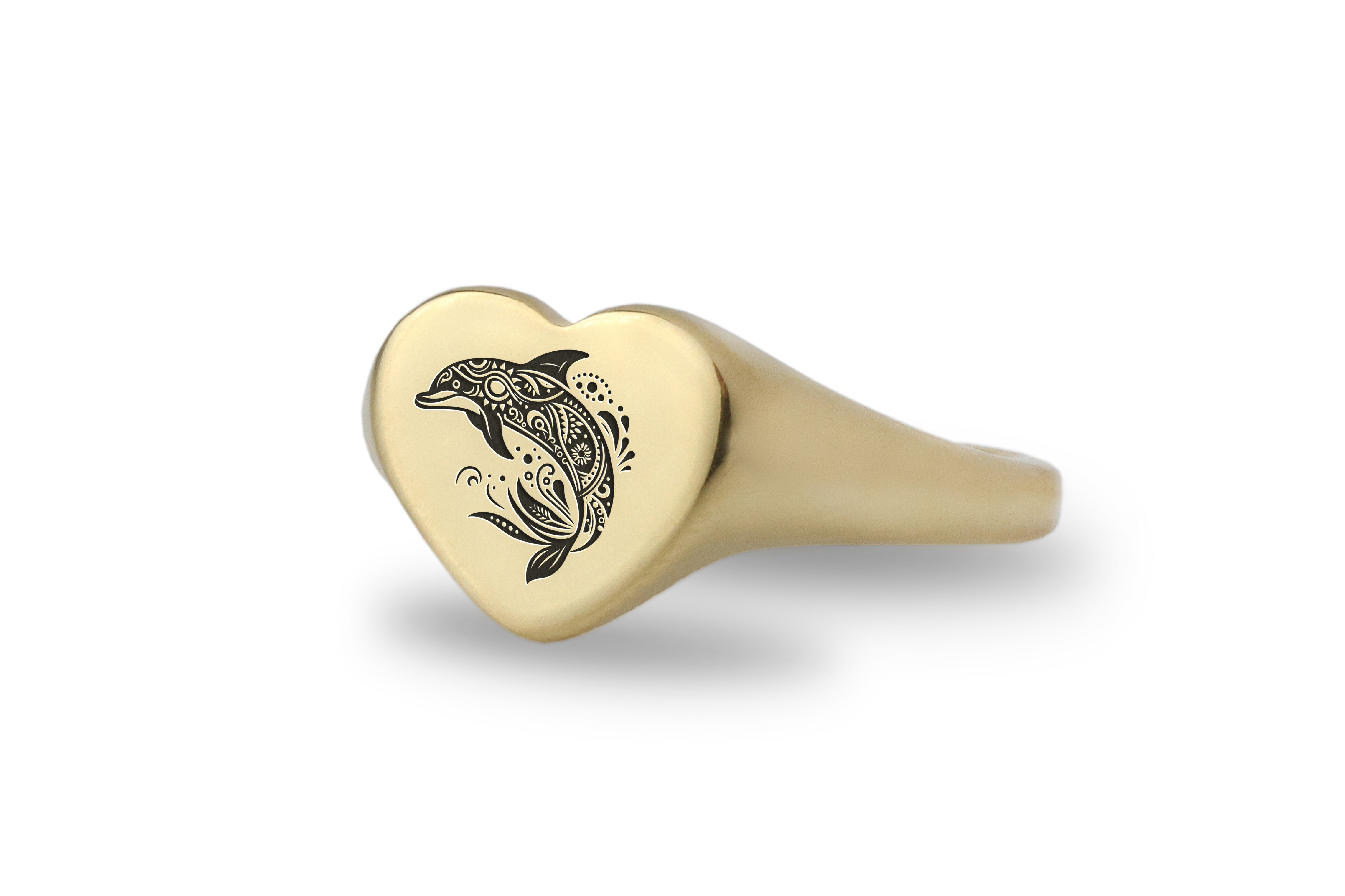 Custom Dolphin Signet Ring